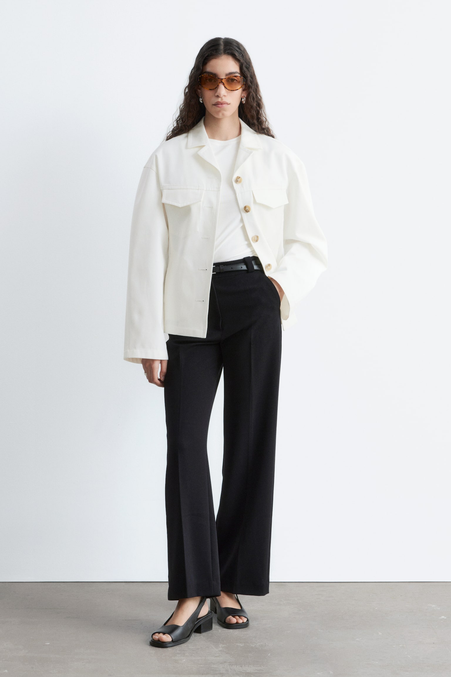 Rovné nohavice s pukmi - Čierna/Tmavozelená/Tmavohnedá/Námornícka modrá/Krémová - 3