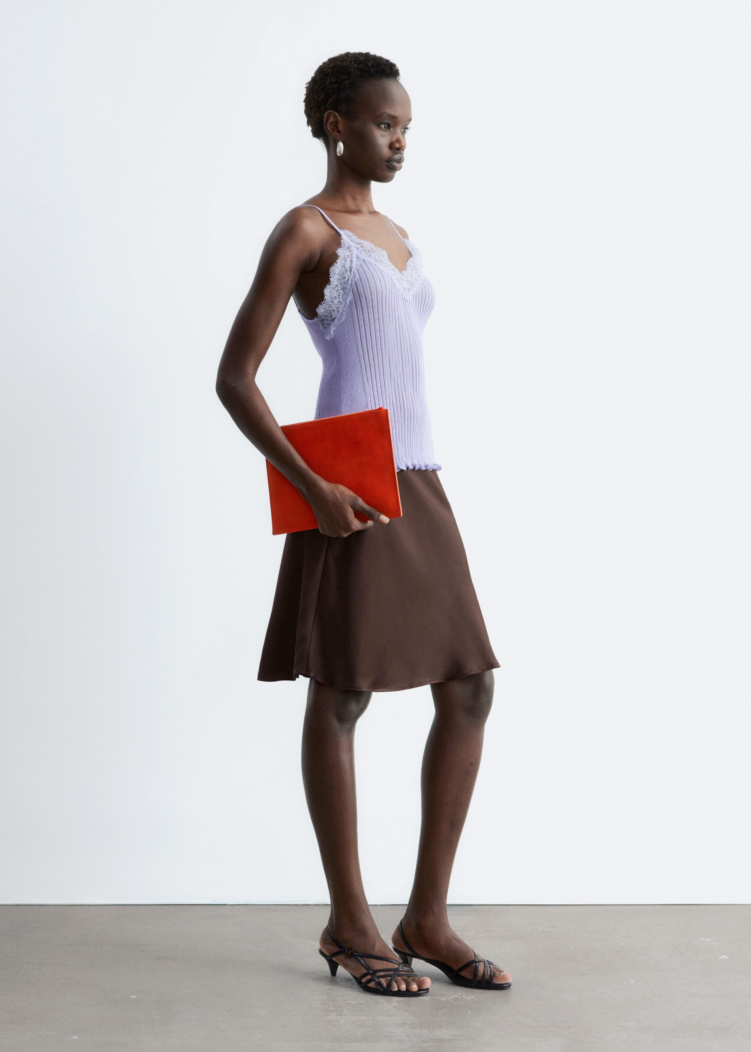 Image of Rib-Knit Lace Camisole