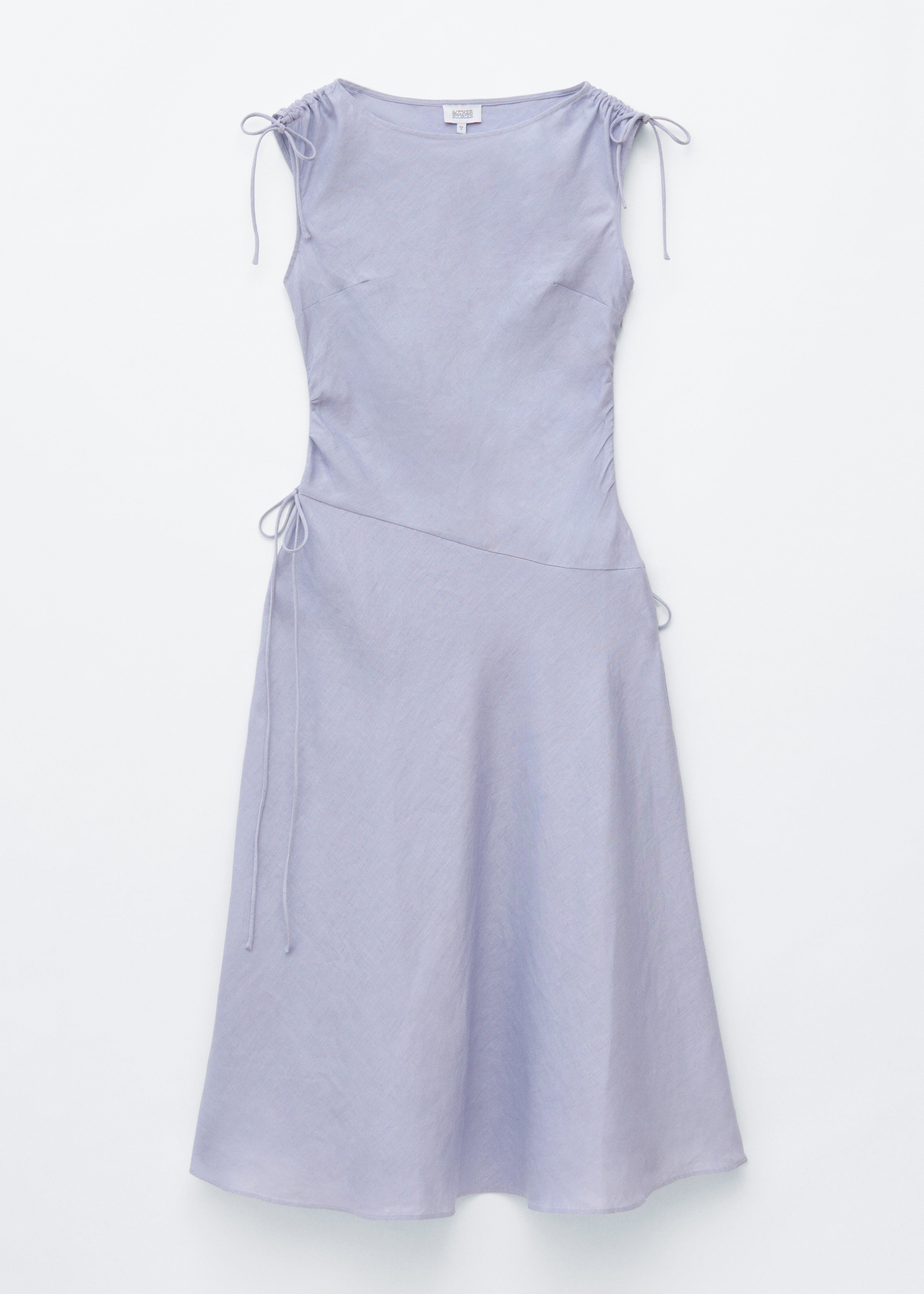 Uitlopende linnen midi-jurk-Lila