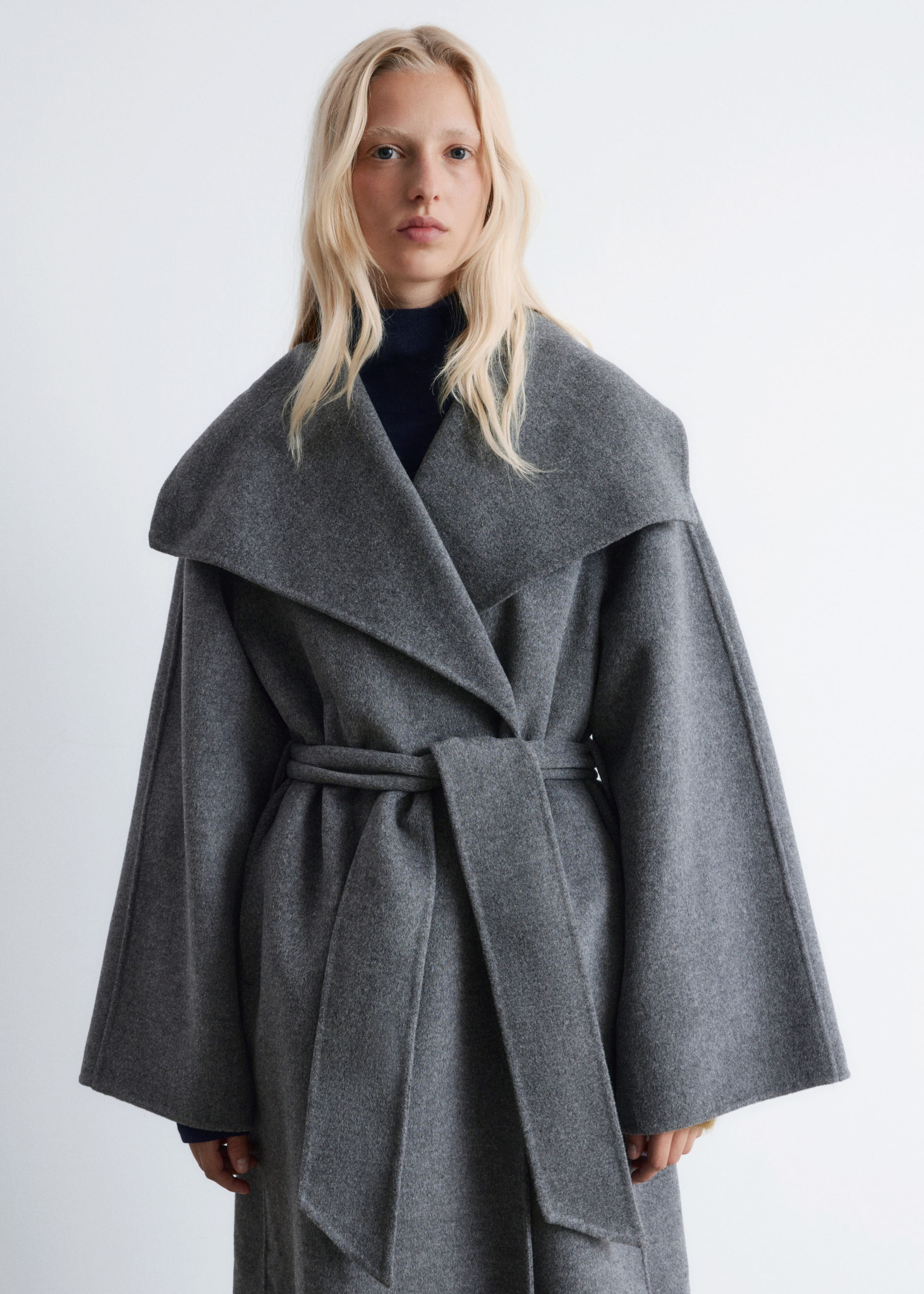 Image of Shawl-Collar Wool Maxi Coat