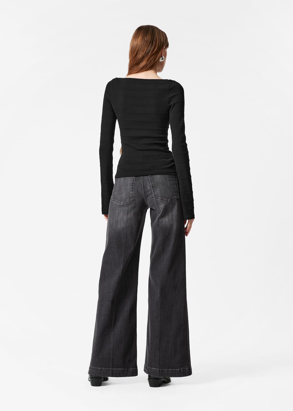 Image of Knitted Boat-Neck Top