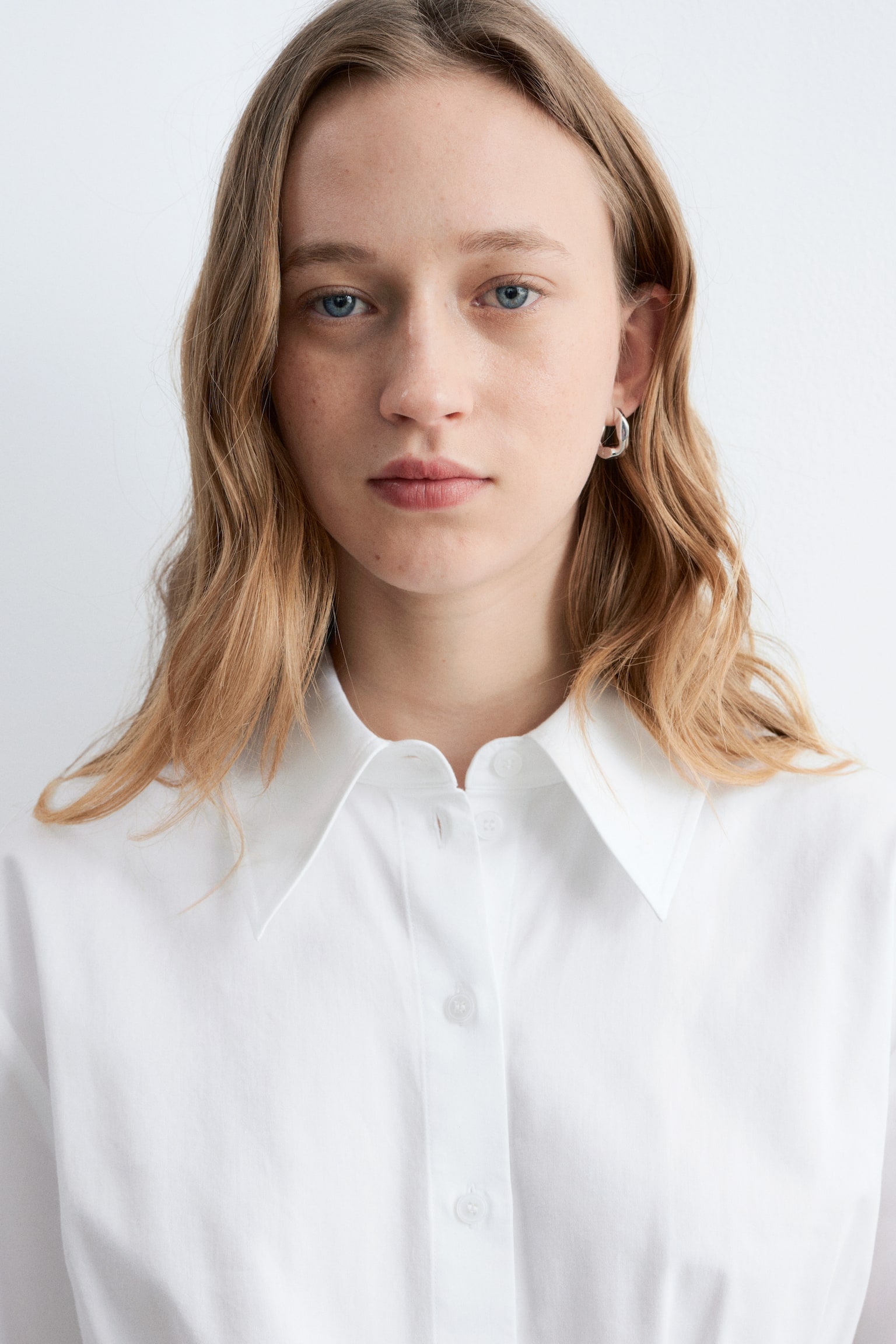 Košile s úzkými rukávy - Bílá/Béžová - 7