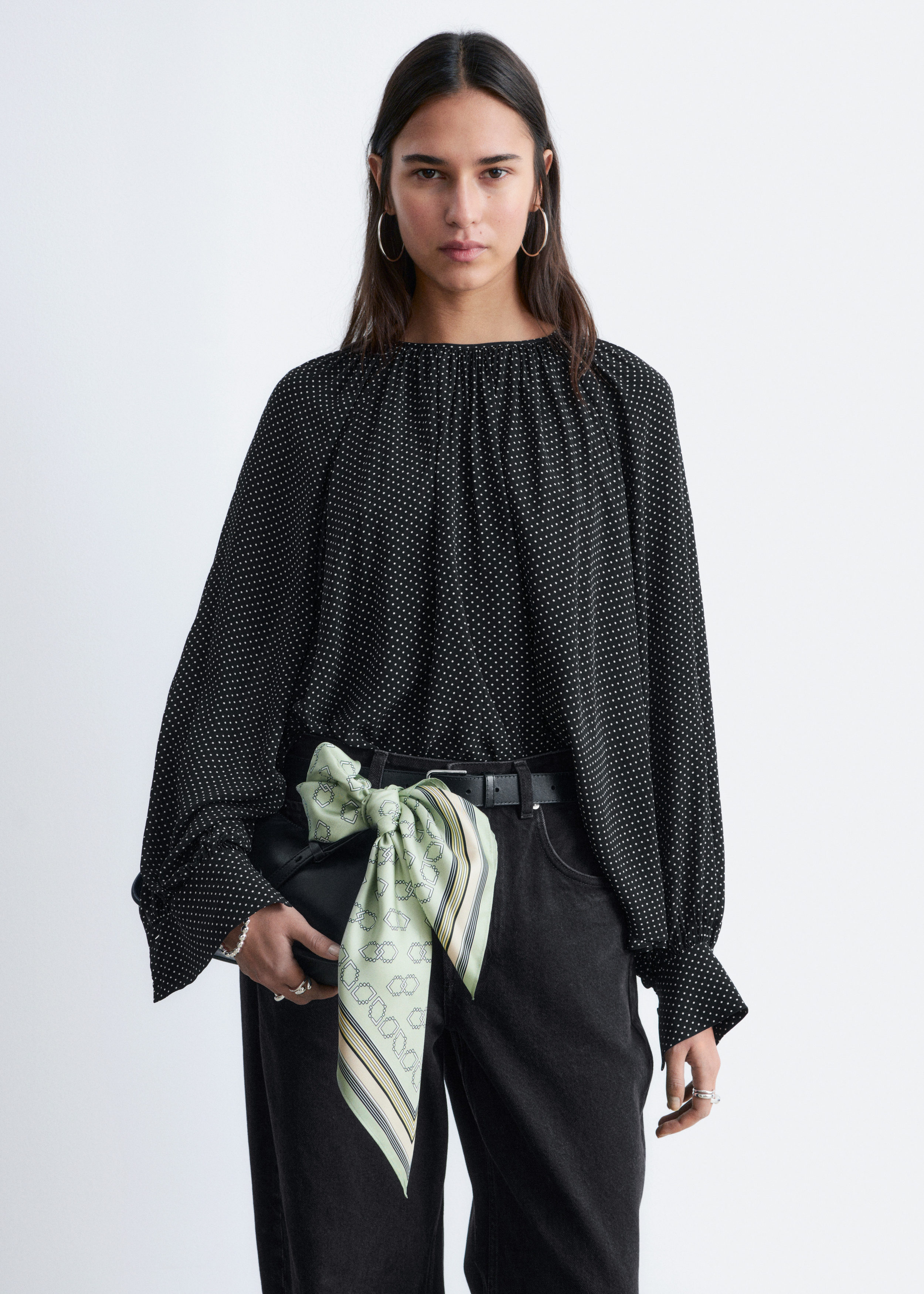 Balloon-Sleeve Blouse - Black Polka Dot - & Other Stories GB