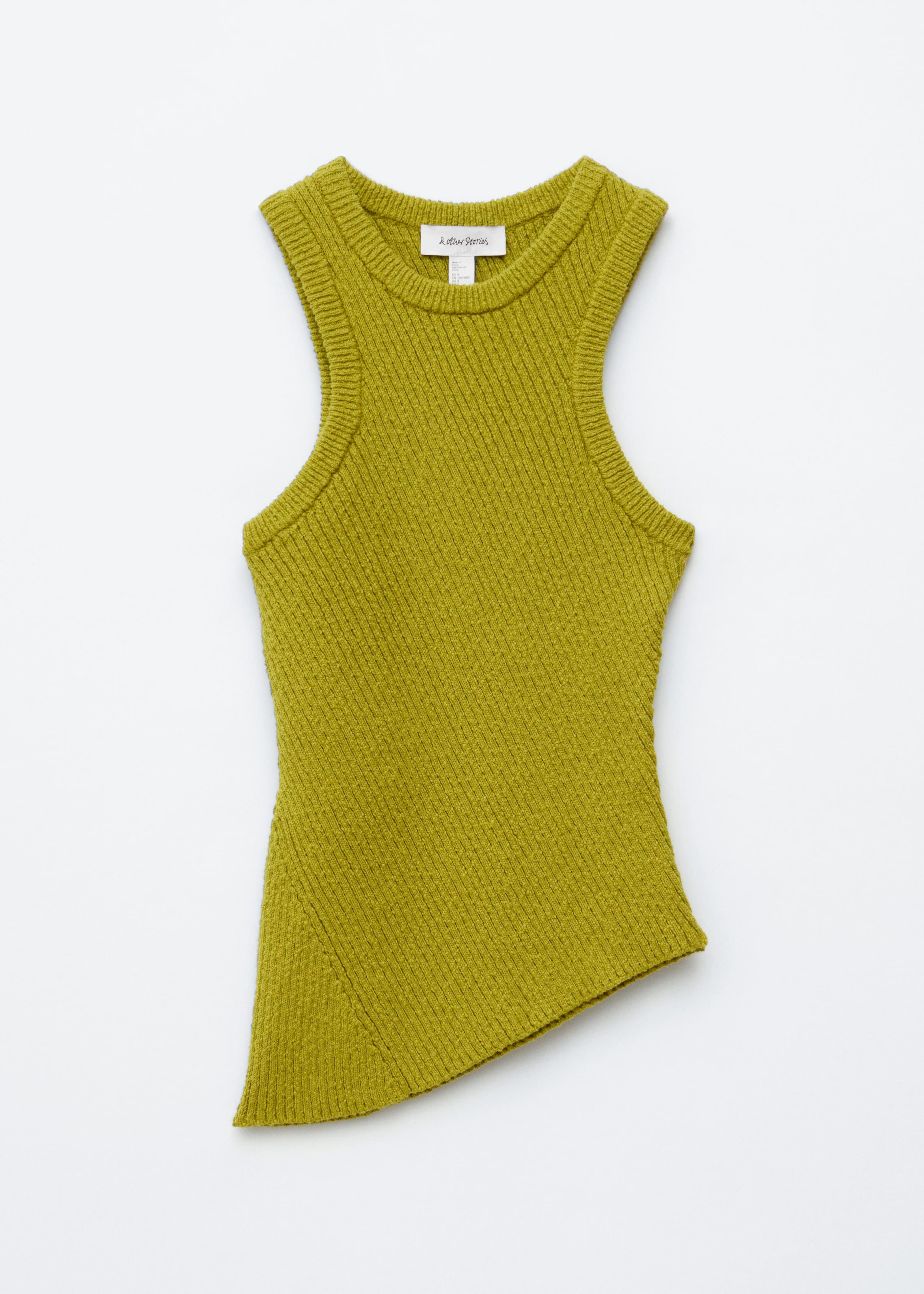 Image of Débardeur côtelé asymétrique