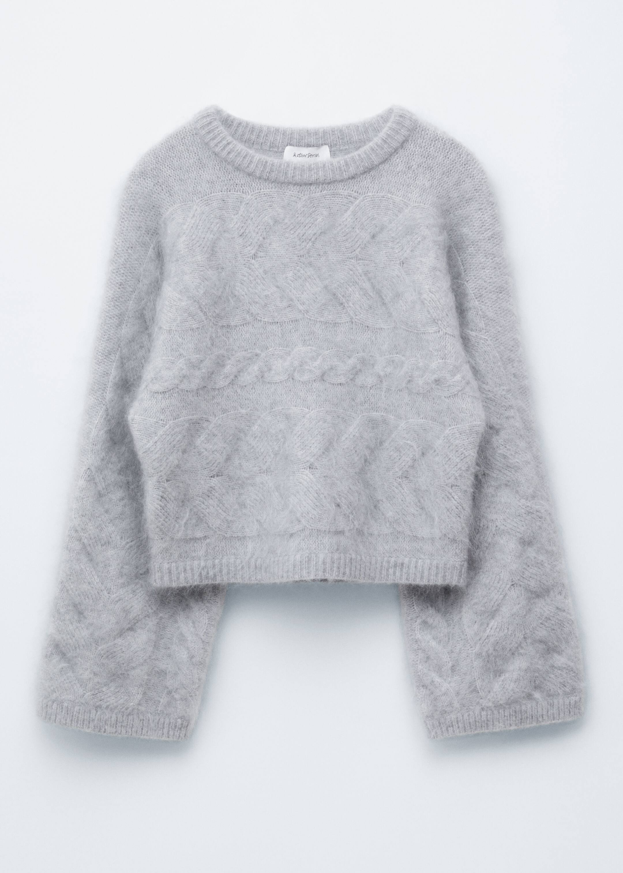 Größeres Bild ansehen: Pullover aus Mohairmischung mit Zopfstrickmuster - Grau - Ladies | H&M DE 8
