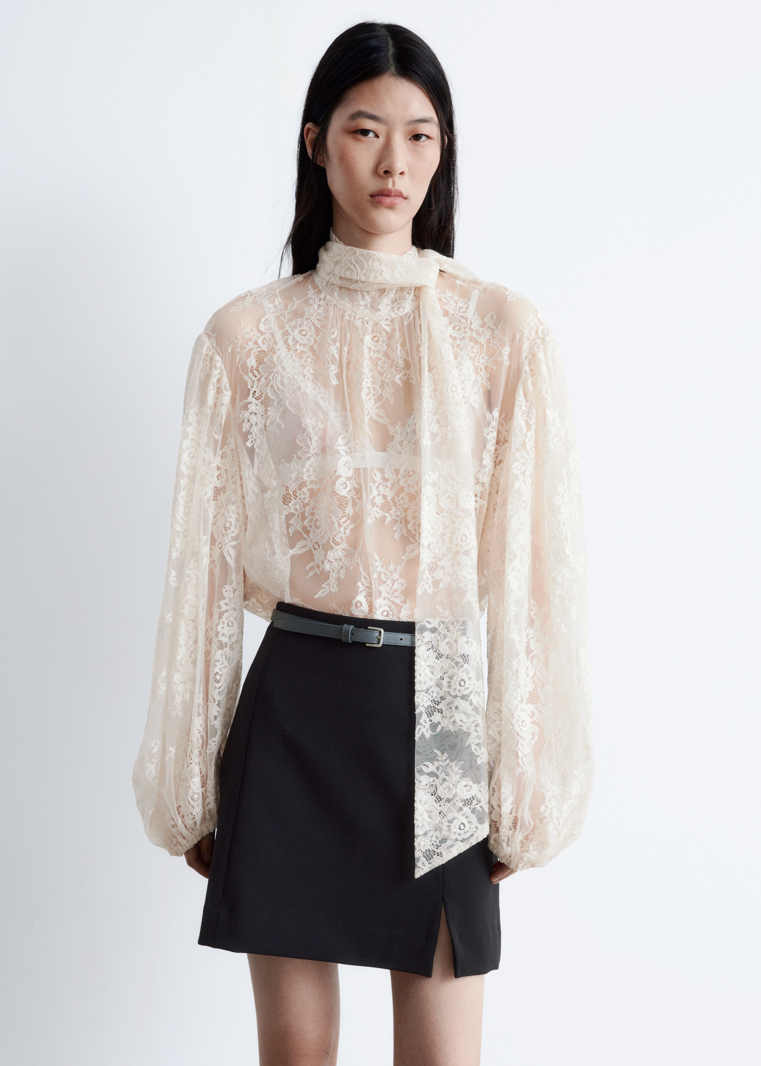 Mini sukně s vysokým pasem - Černá/Tmavě červená/Brown