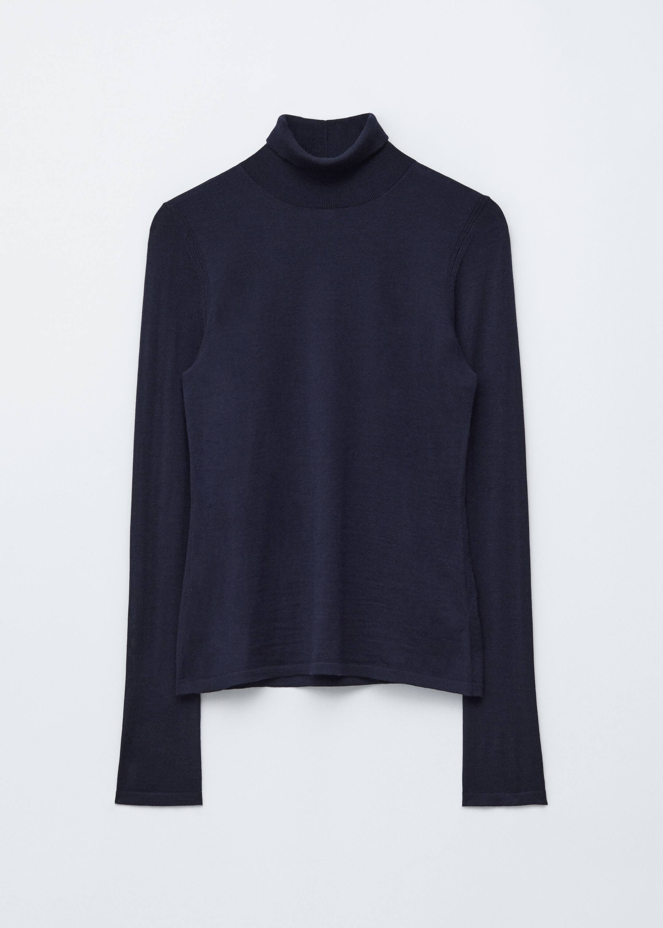View larger image: Thin-Knit Wool Turtleneck - Dark Blue - Ladies | H&M GB 6