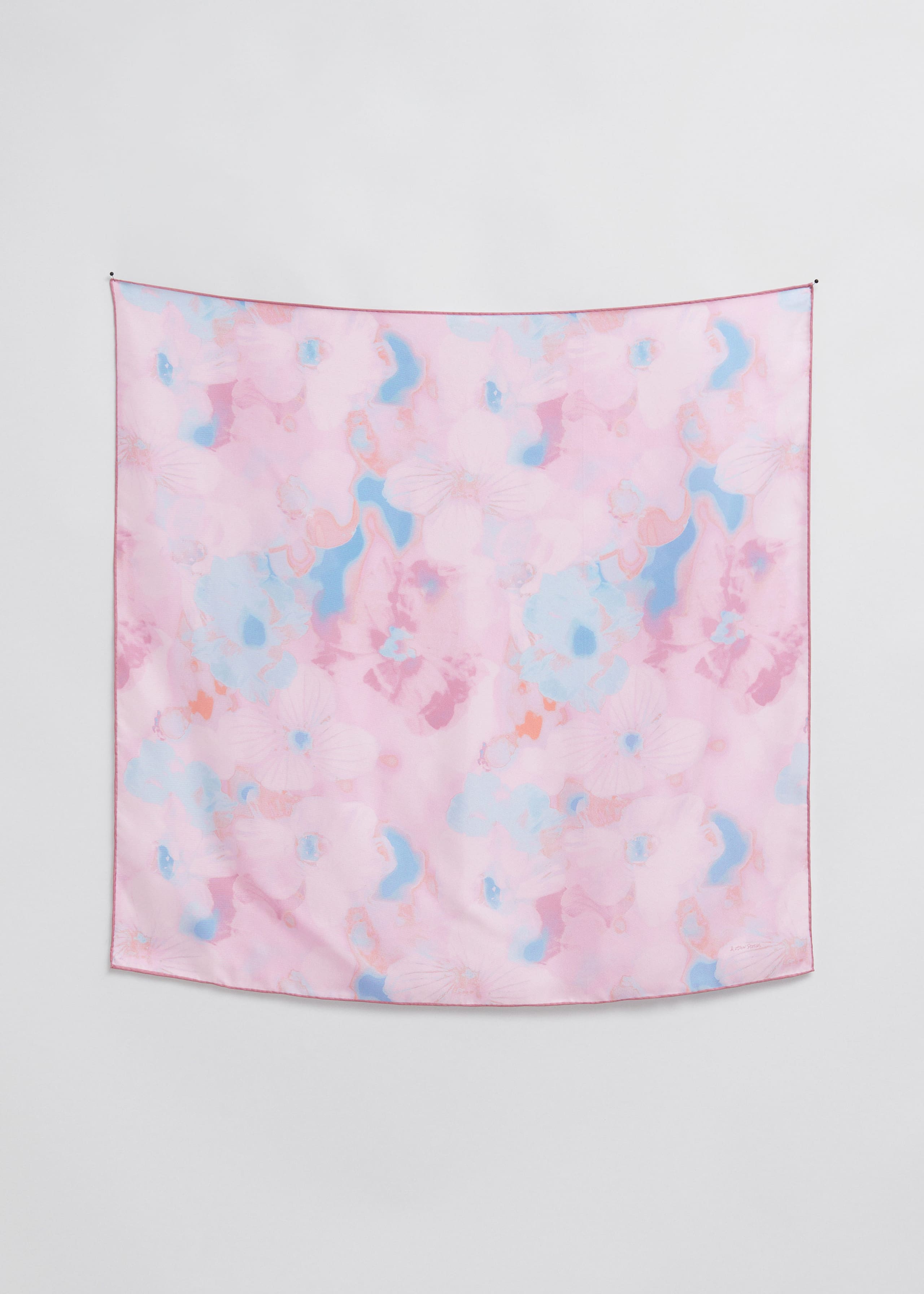 Foulard carré fleuri - Rose/Bleu - Still Life