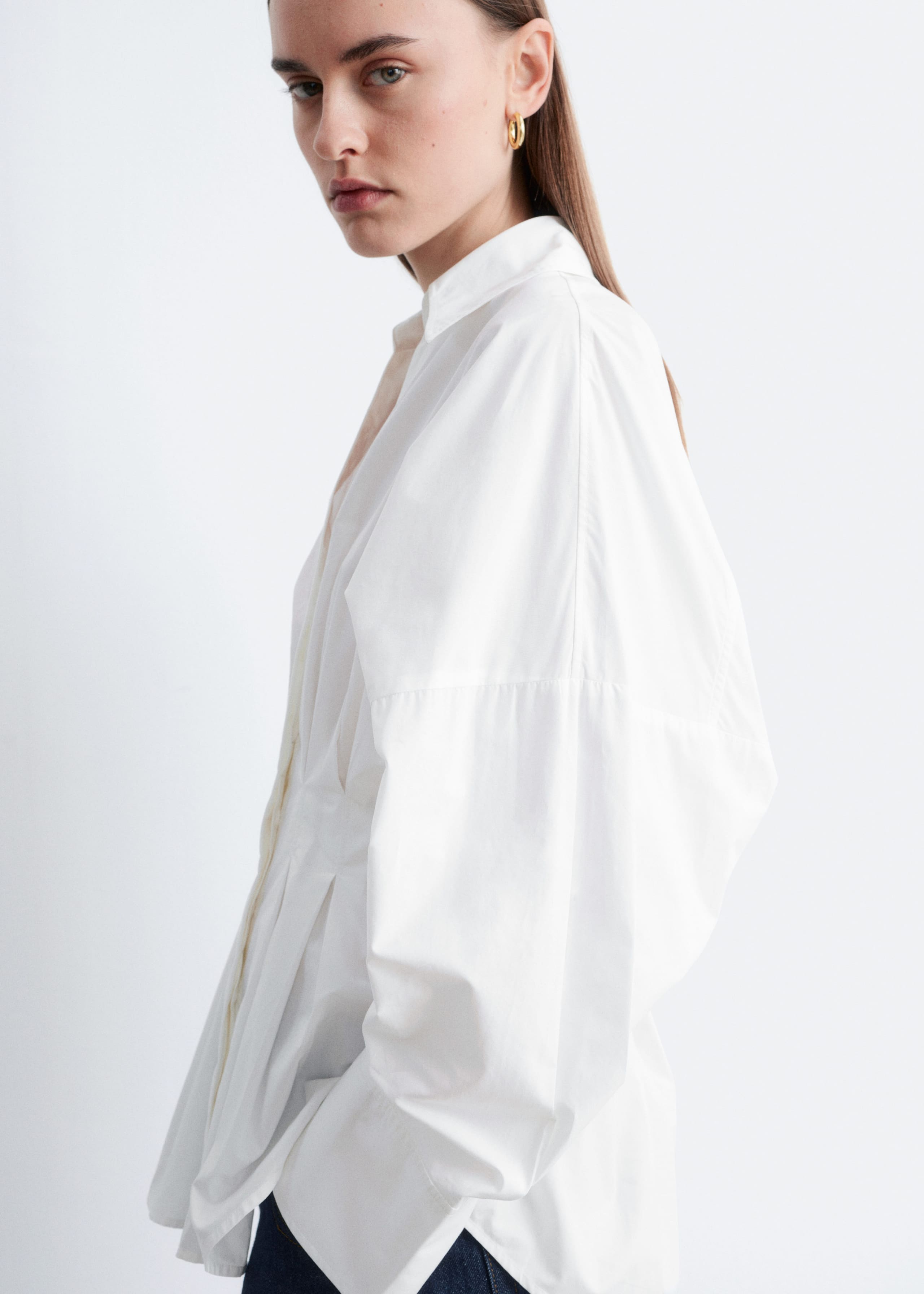 Image of Fitted-Waist Cotton Shirt