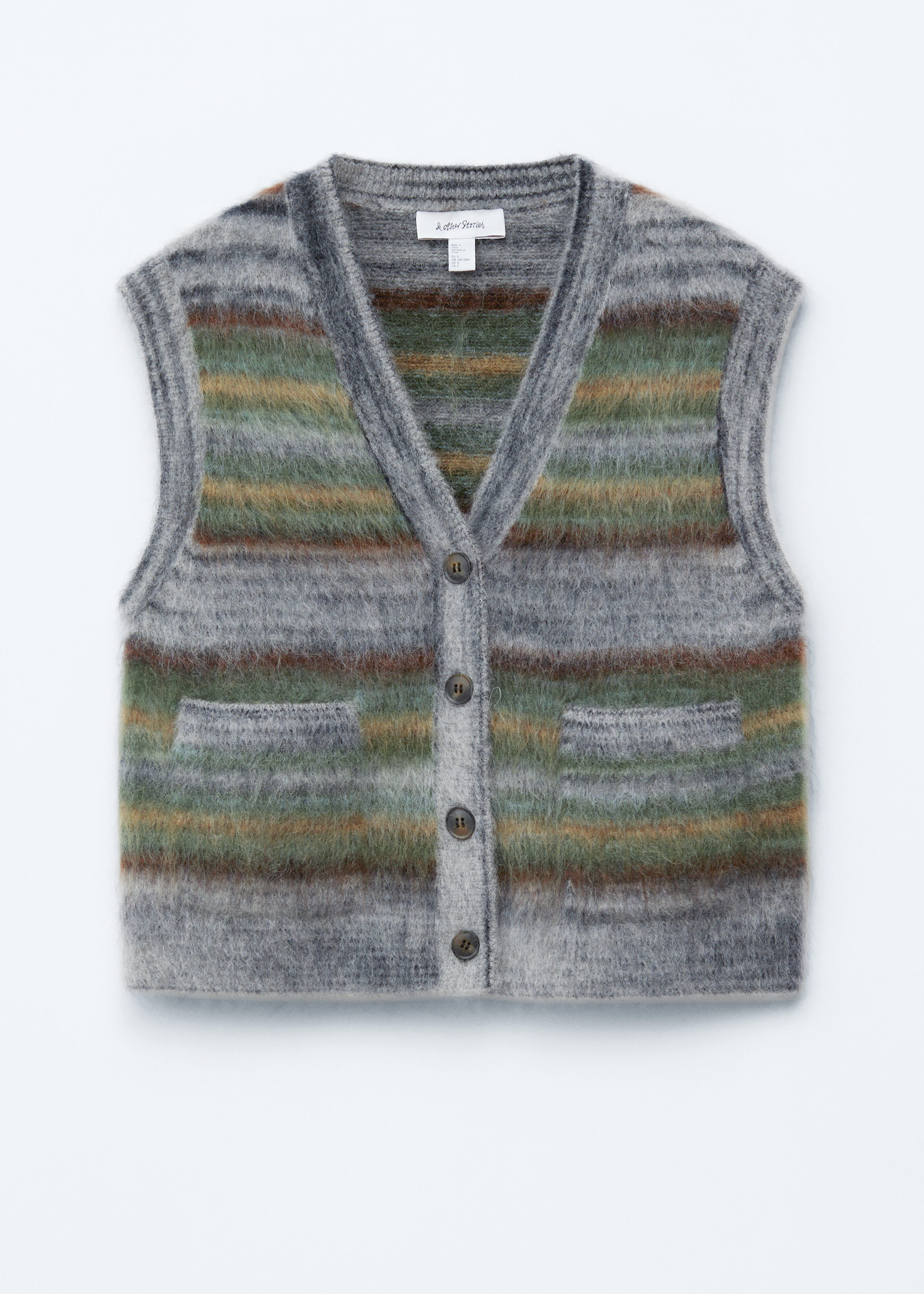 美品 COOTIE 20ss Seed Stitch Knit Vest M COOTIE / Hard Twisted Yarn Rib Stitch V Neck Vest -Black-