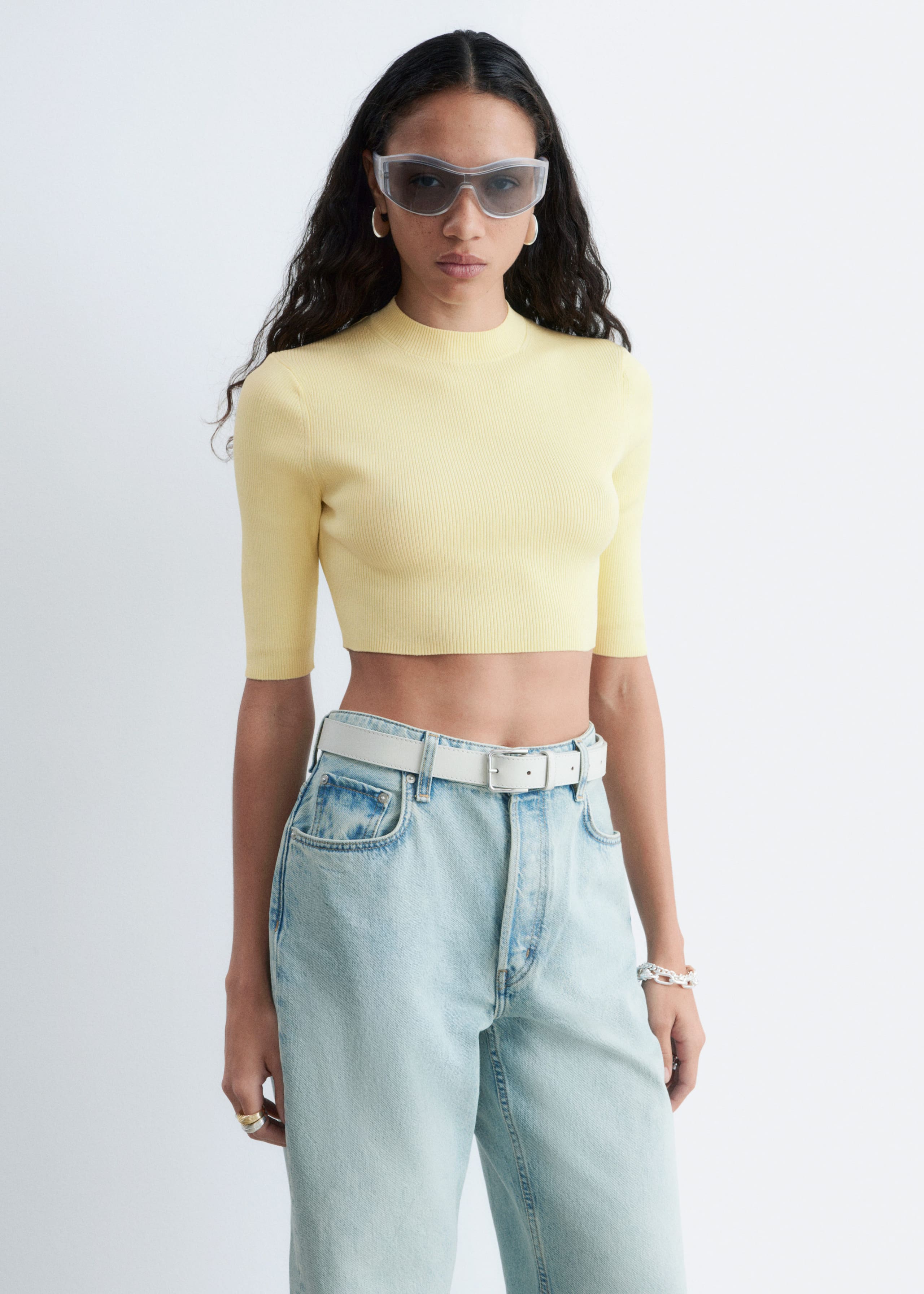 Image of Verkürztes T-Shirt mit schmaler Passform