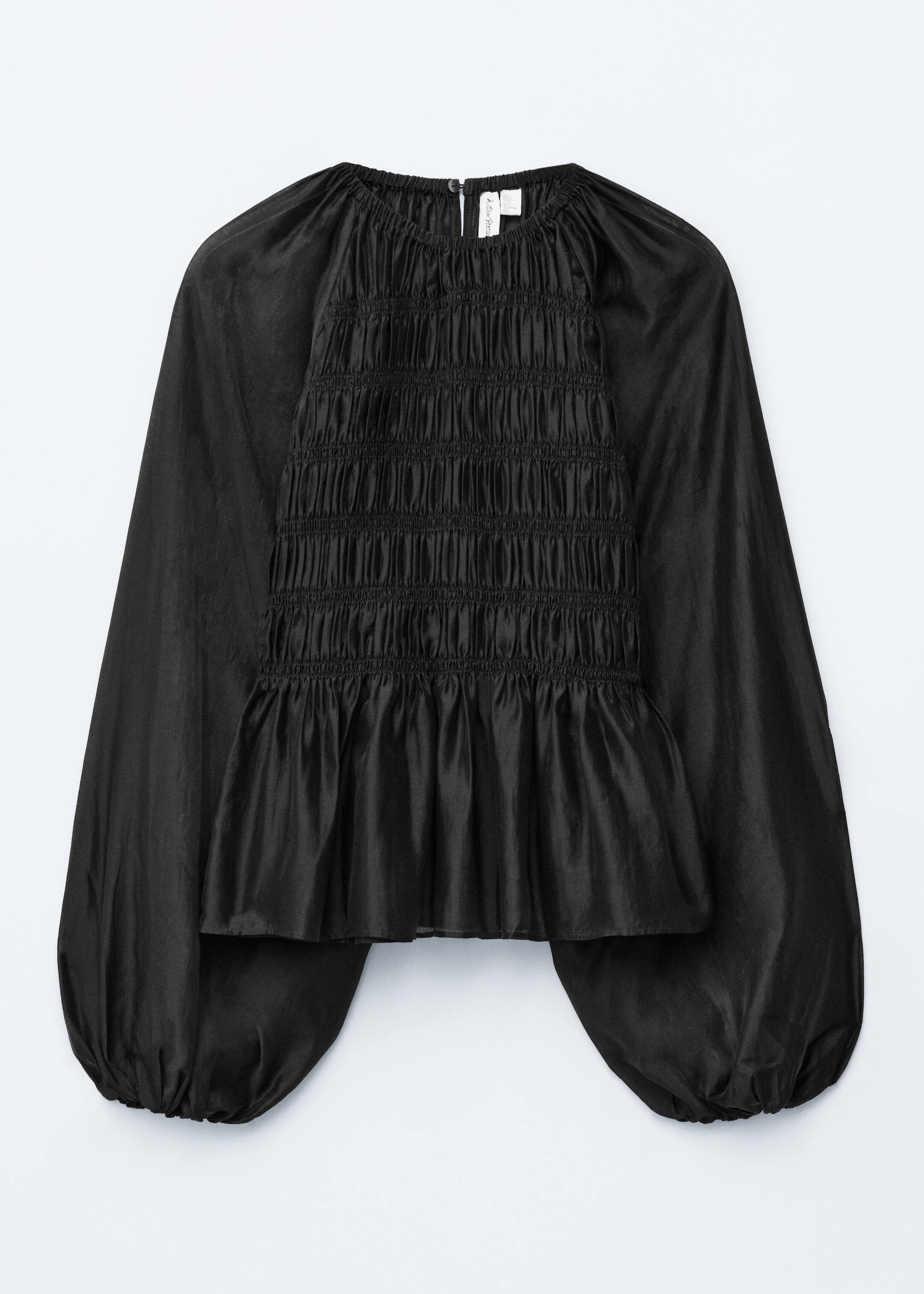 Nagyobb kép megtekintése: Bő ujjas, smockolt blúz - Black - NŐI | H&M HU 6