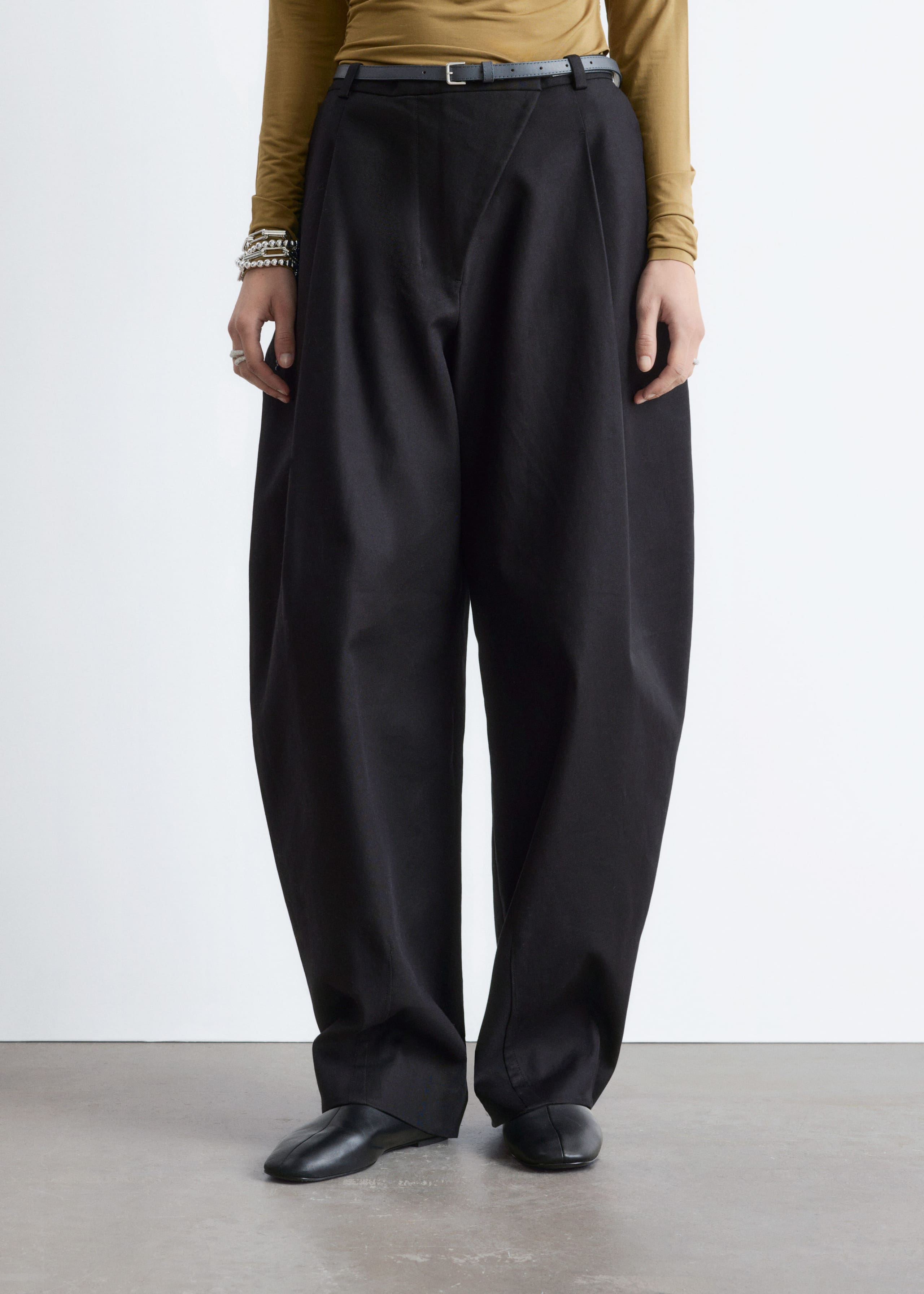 Image of Barrel-Leg Trousers