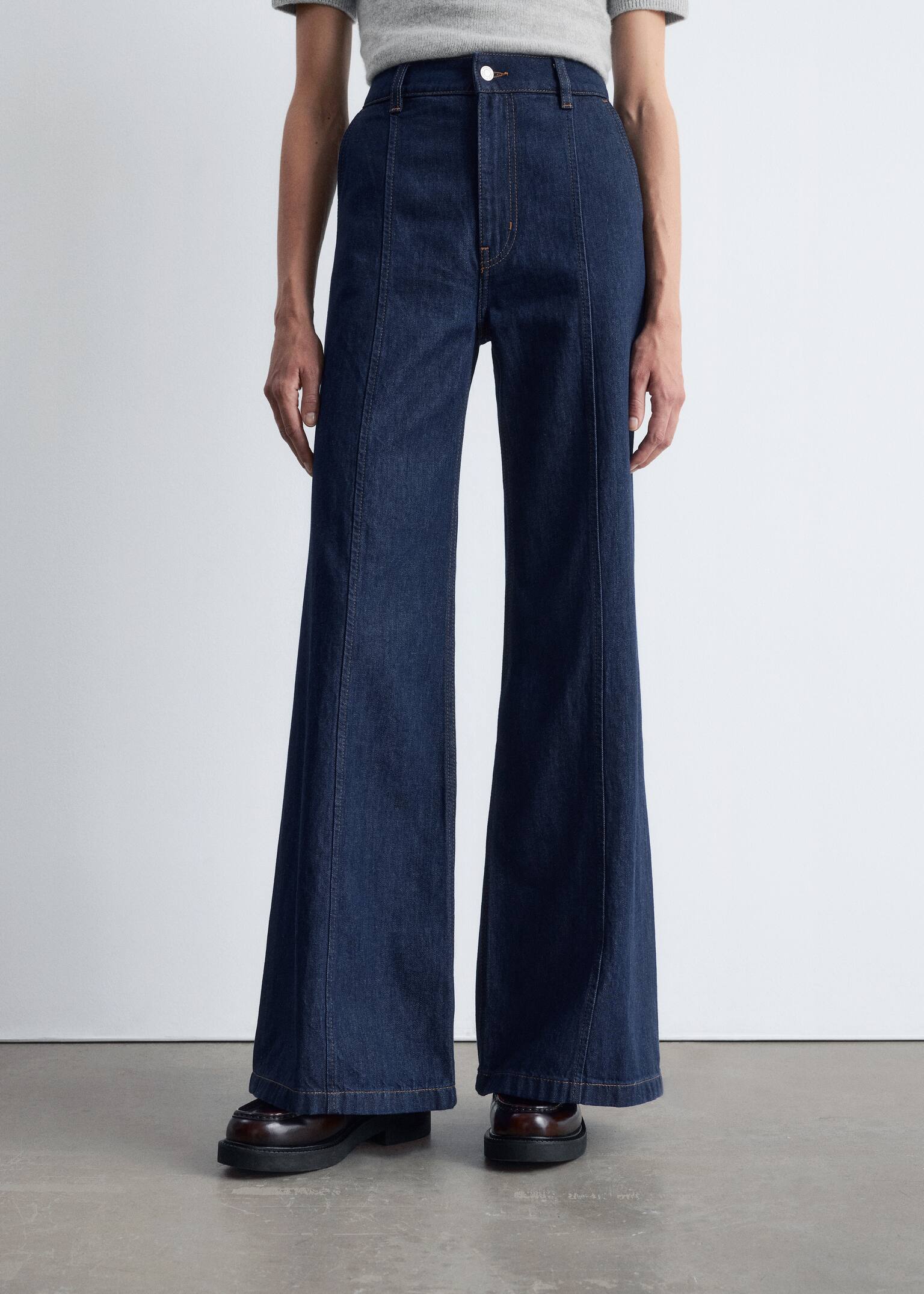Bootcut-Jeans mit französischer Naht - Mittelblau - 3