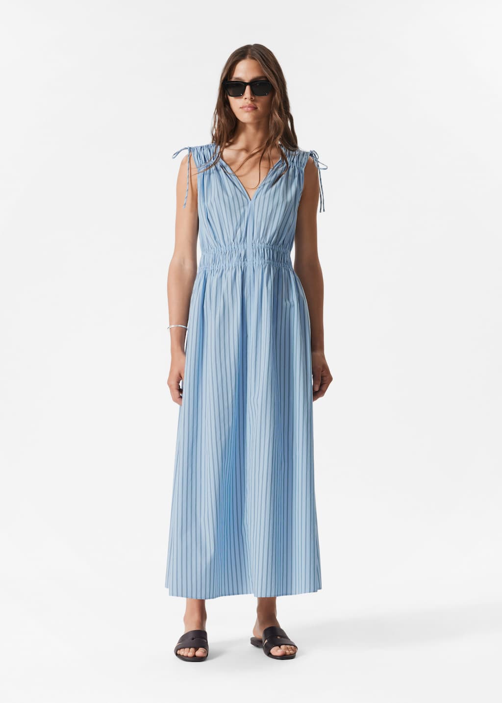 Robe midi à nouer - Jaune - Lookbook
