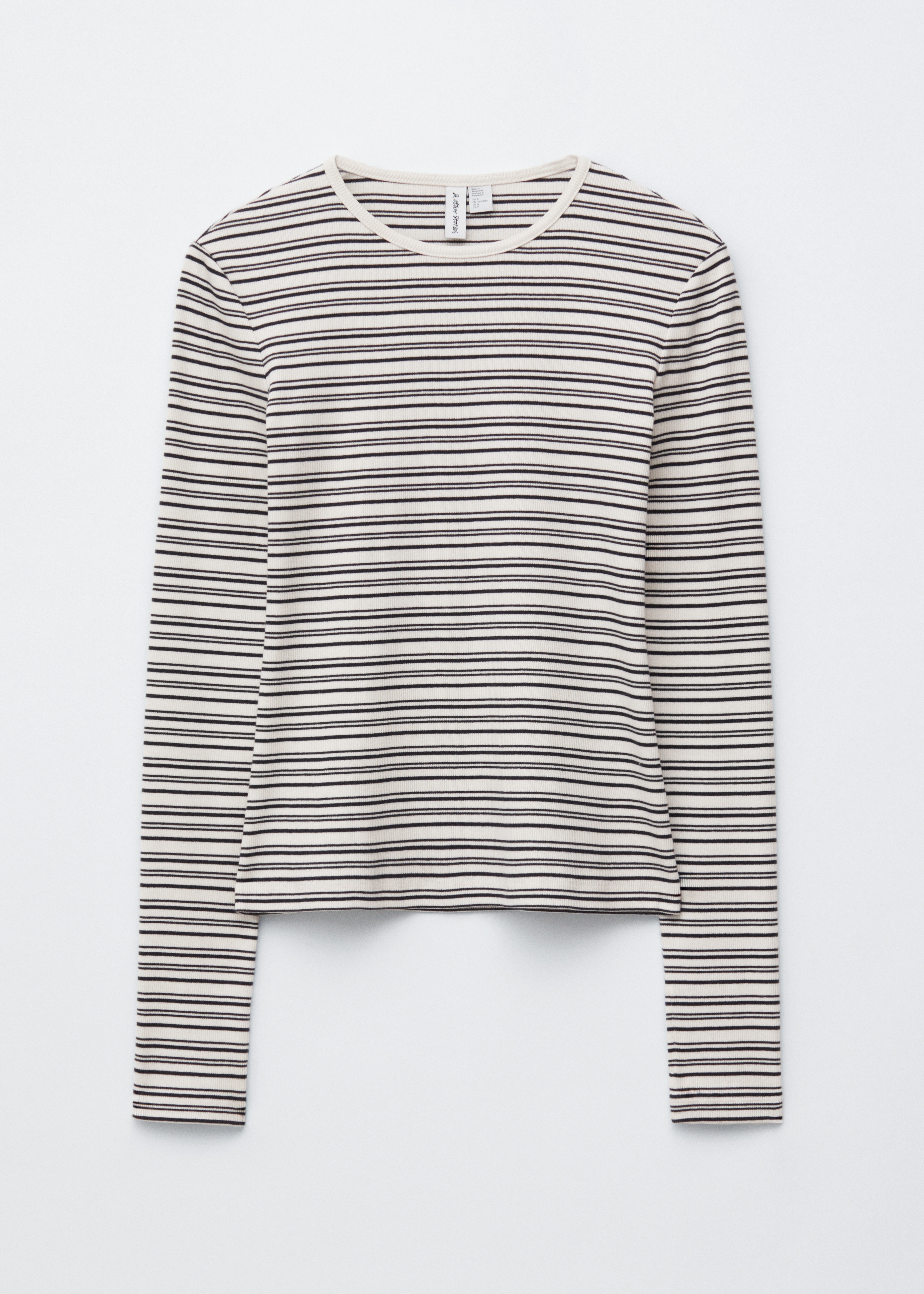 Top s dlouhým rukávem ze žerzeje - Bílá/Tmavě modré pruhy