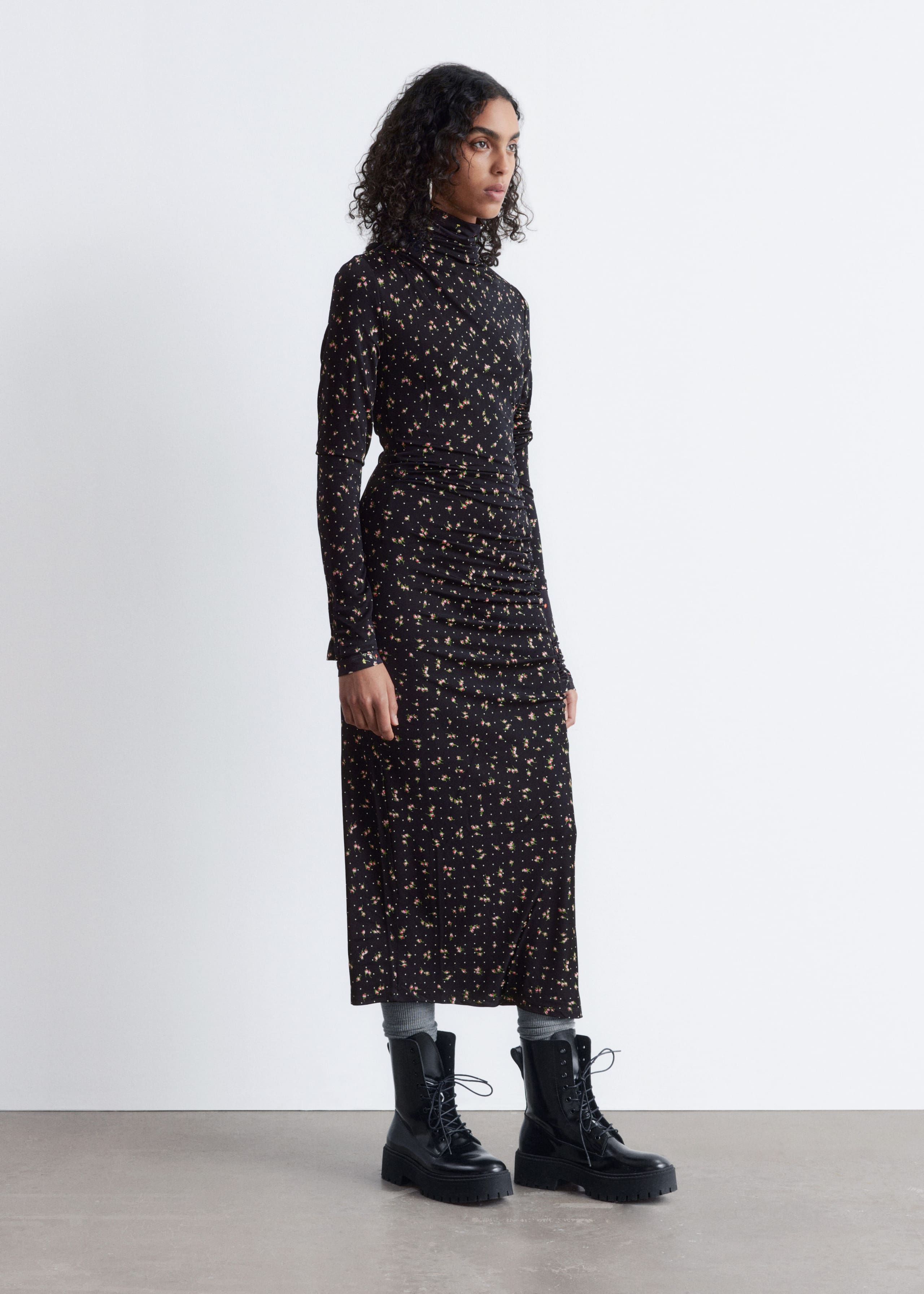 Image of Mock Neck Midi Dress