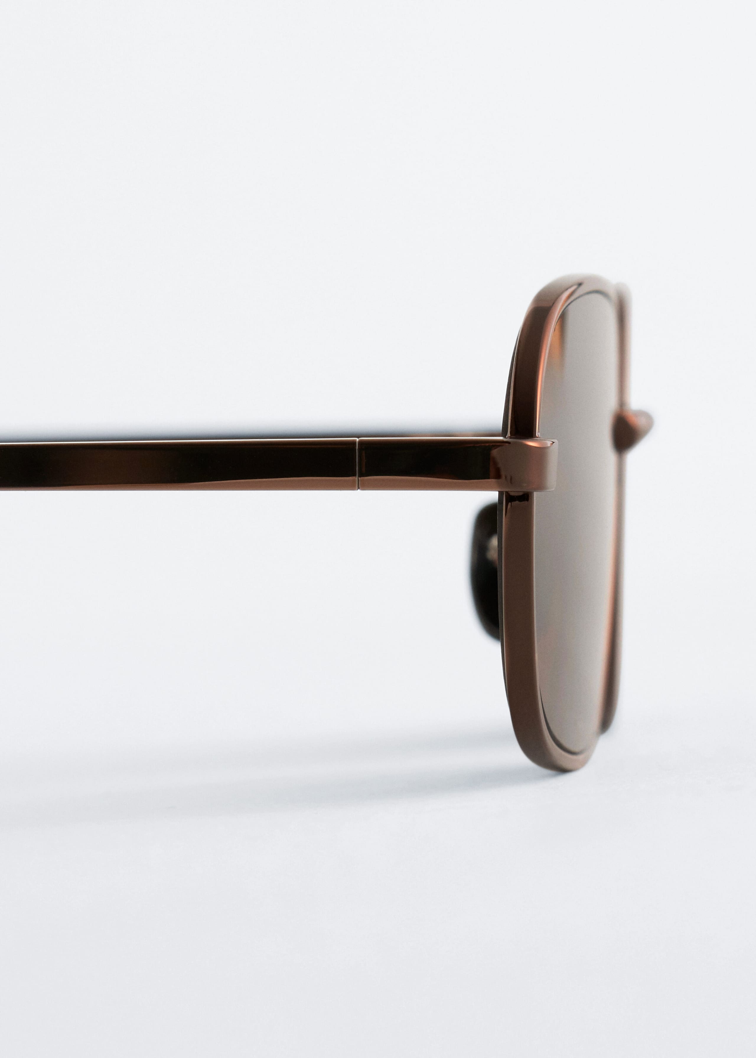 Slim Rectangular Sunglasses - Dark Brown - Still Life