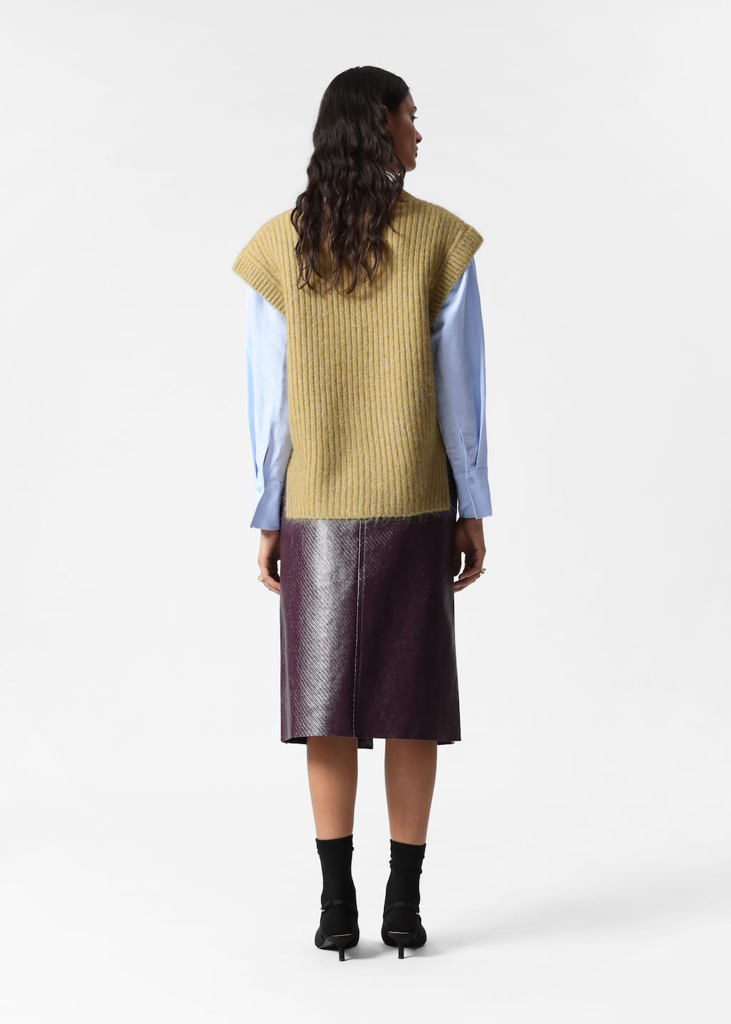 Image of Knitted Mohair-Blend V-Neck Vest