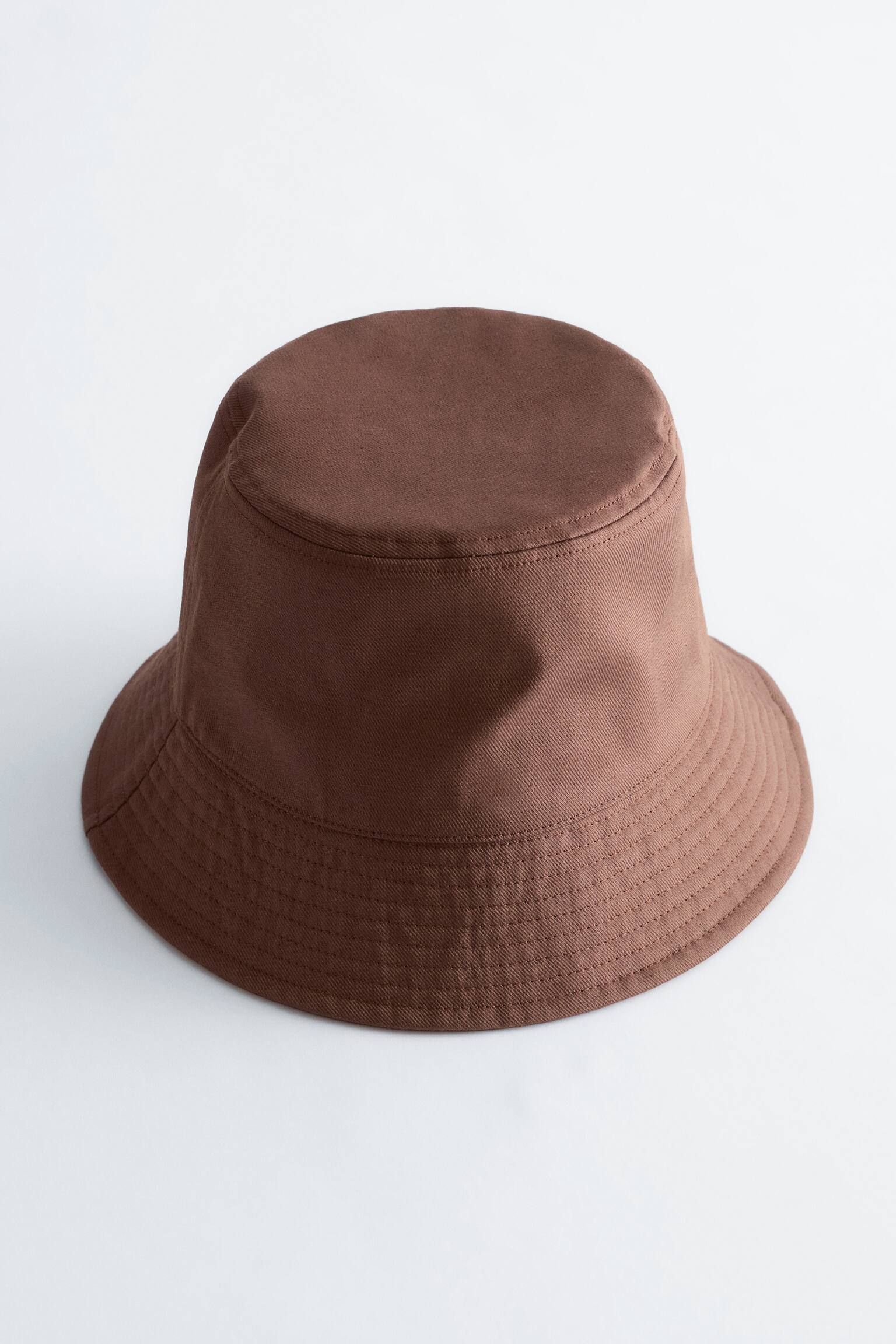 Fischerhut aus Baumwoll-Leinen-Mix - Dunkelbraun/Hellbeige - 3