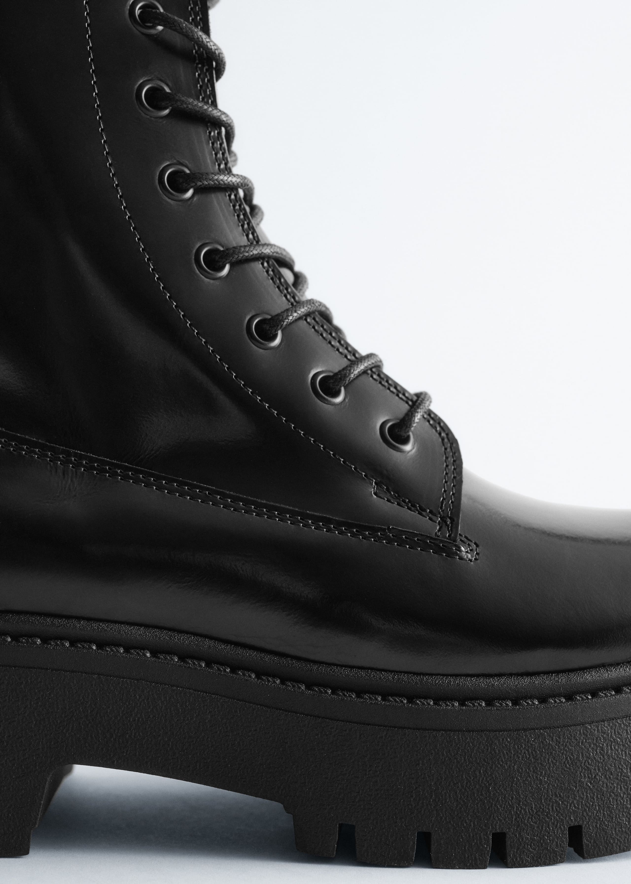 Image of Lace-Up Leather Boots
