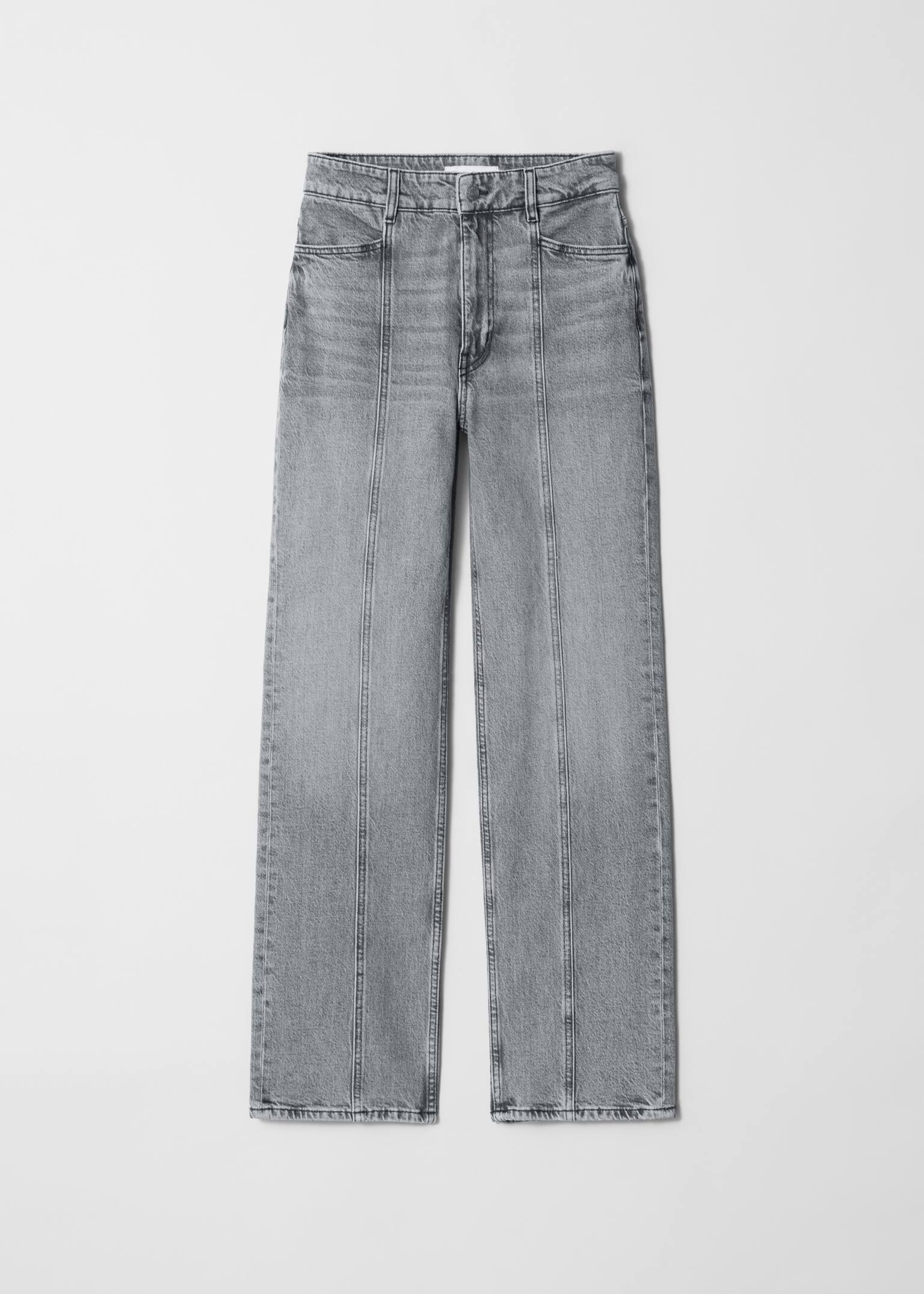 Jean droit taille haute - Gris