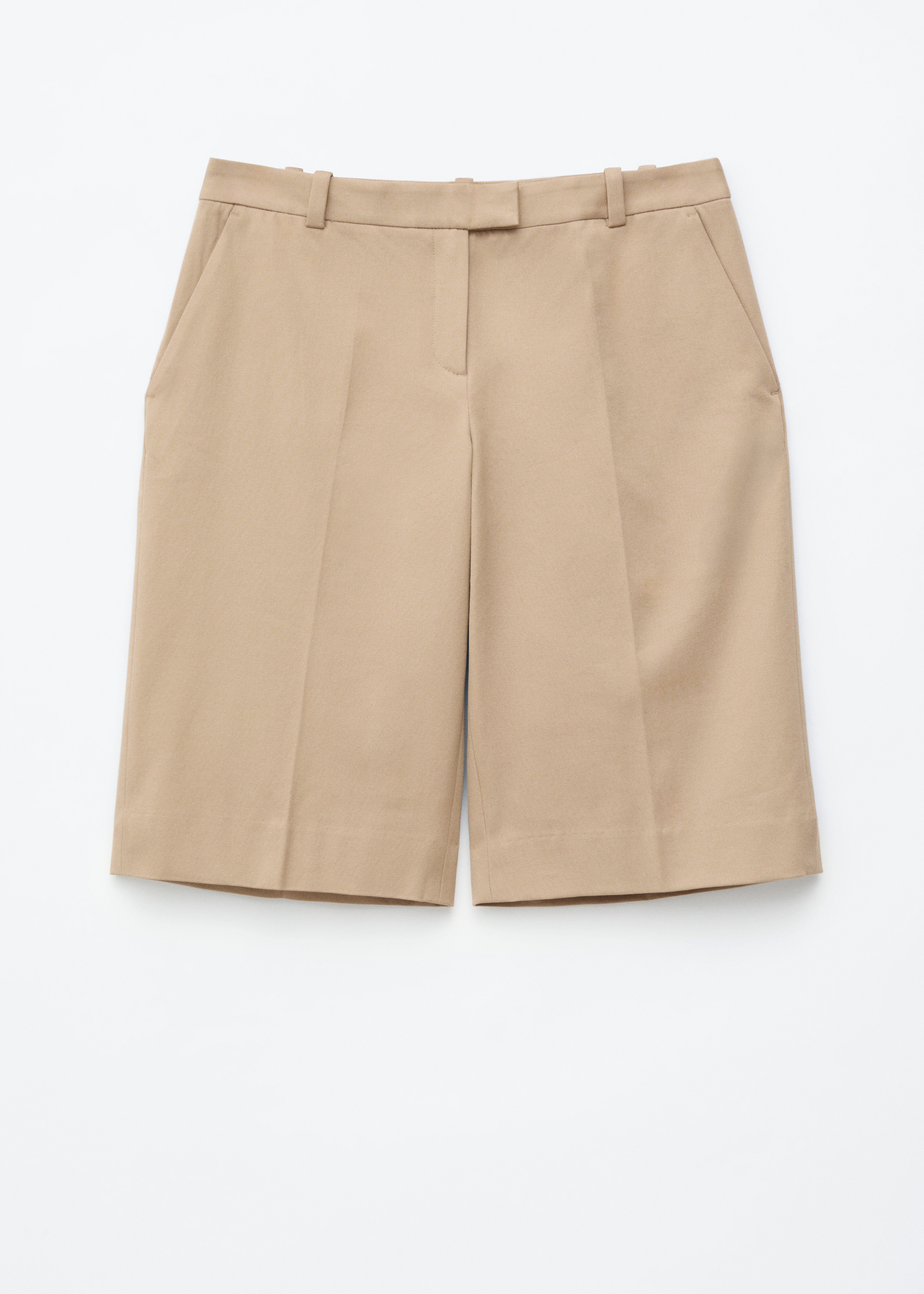 Shorts sartoriali al ginocchio - Beige/Nero