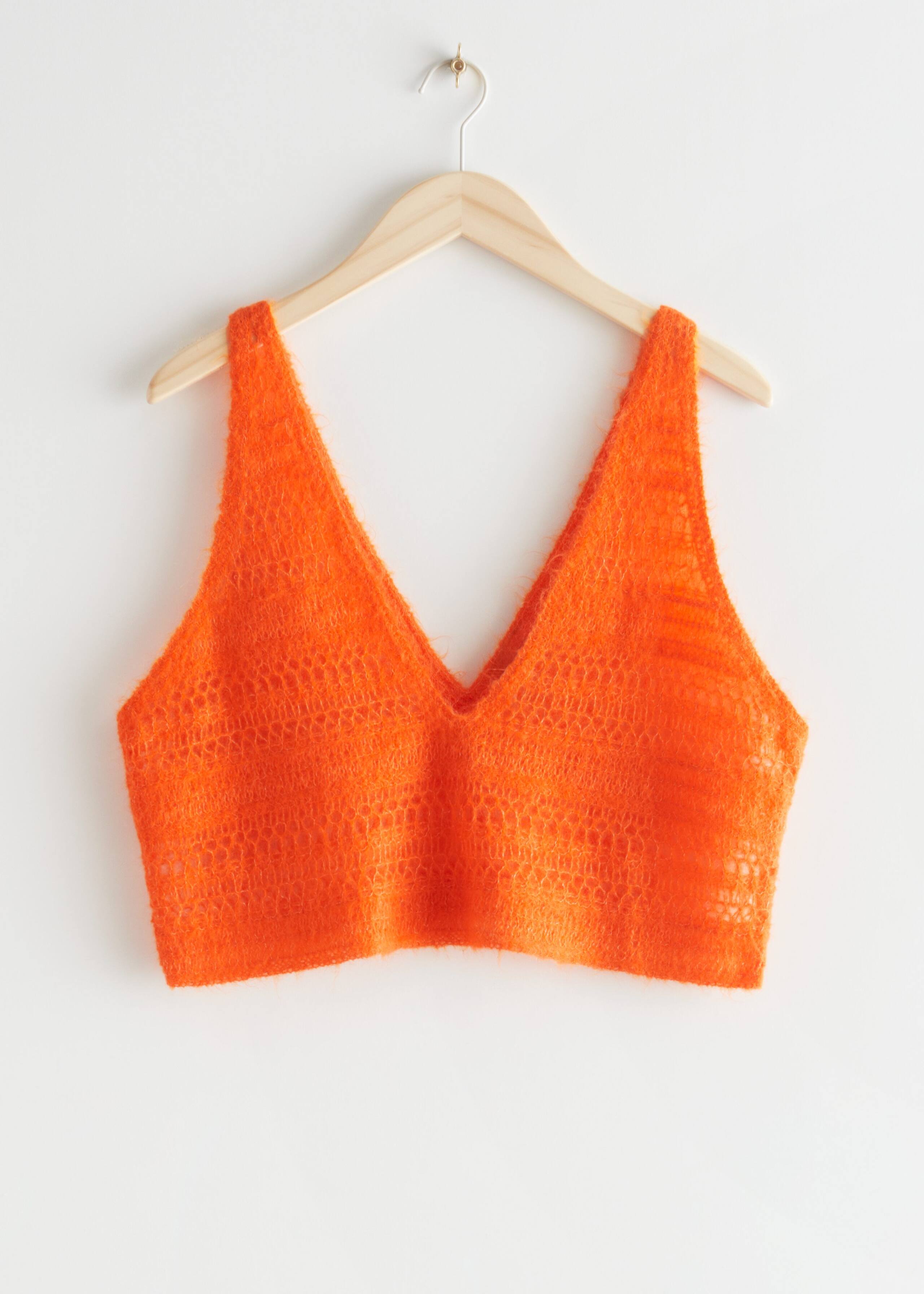 Crochet Knit Crop Top - Orange - Still Life