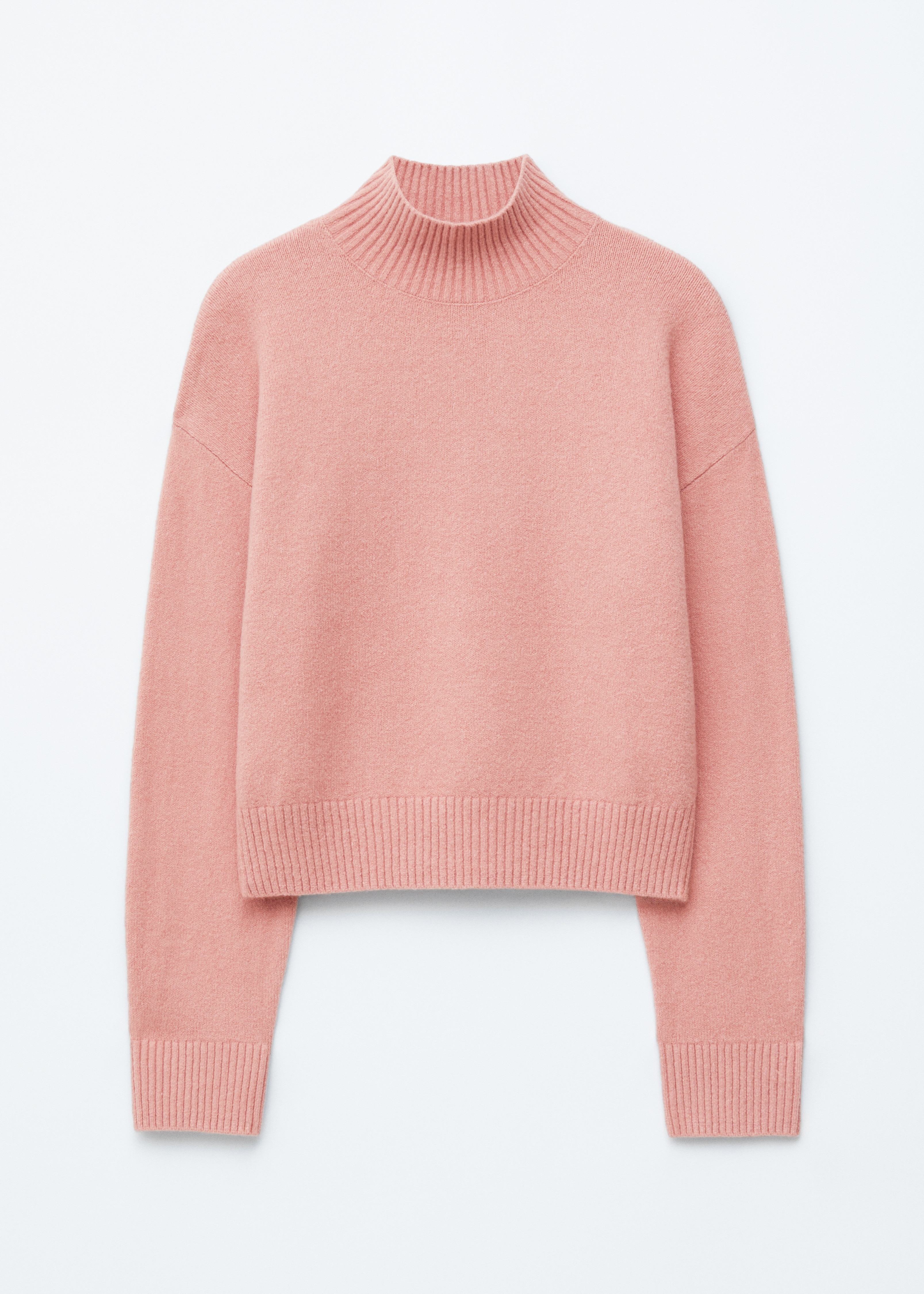 Rollkragenpullover - Rosa/Dunkles Graubraun/Schwarz/Weinrot/Dunkelbeige