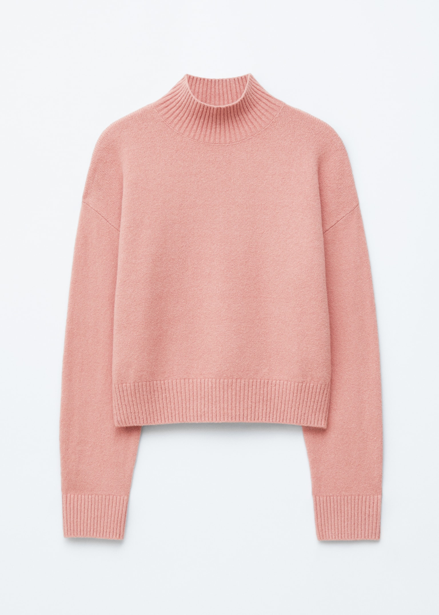 Rollkragenpullover - Rosa/Schwarz/Weinrot/Dunkelbeige - 2