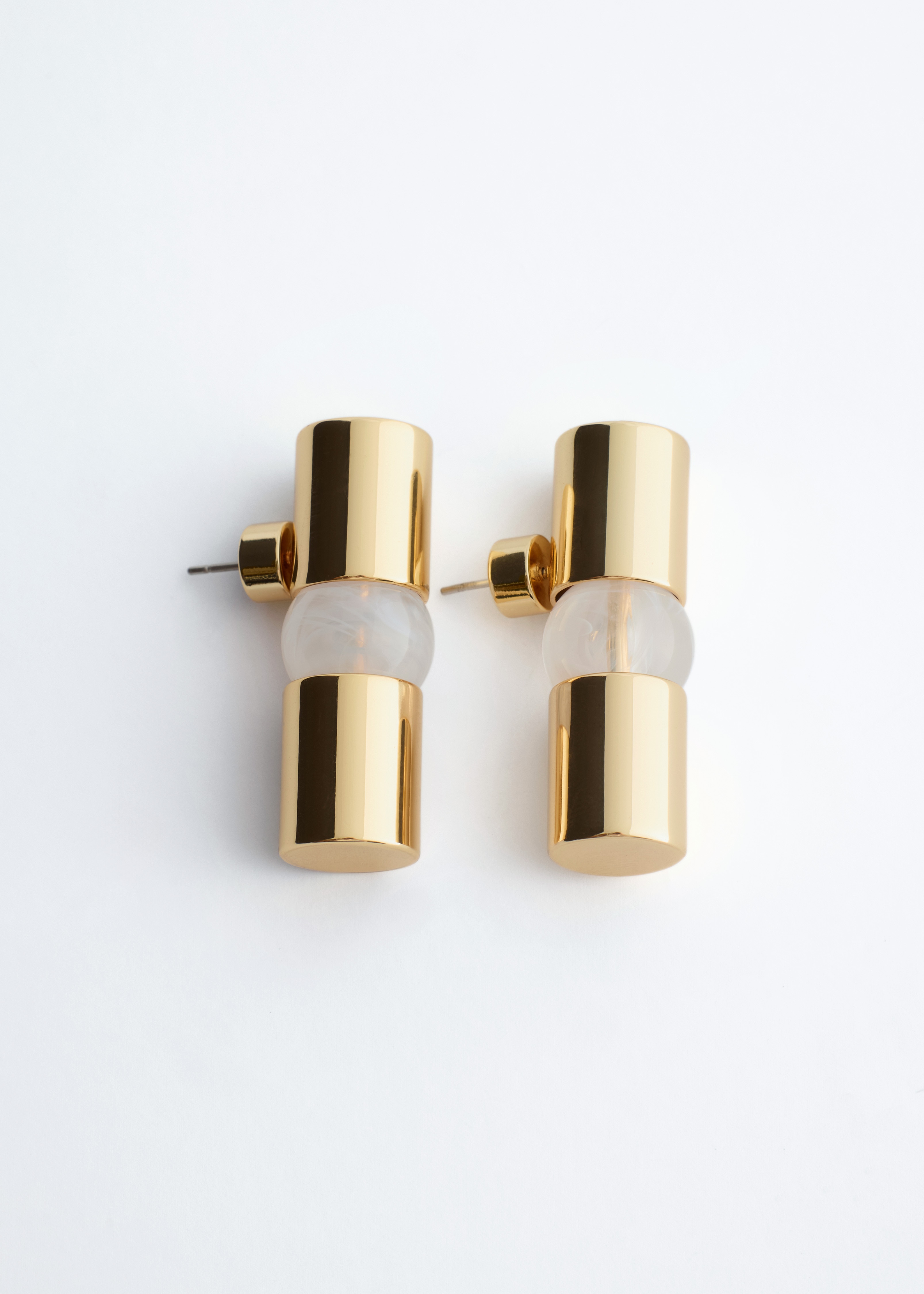 Bar Stud Earrings - Gold