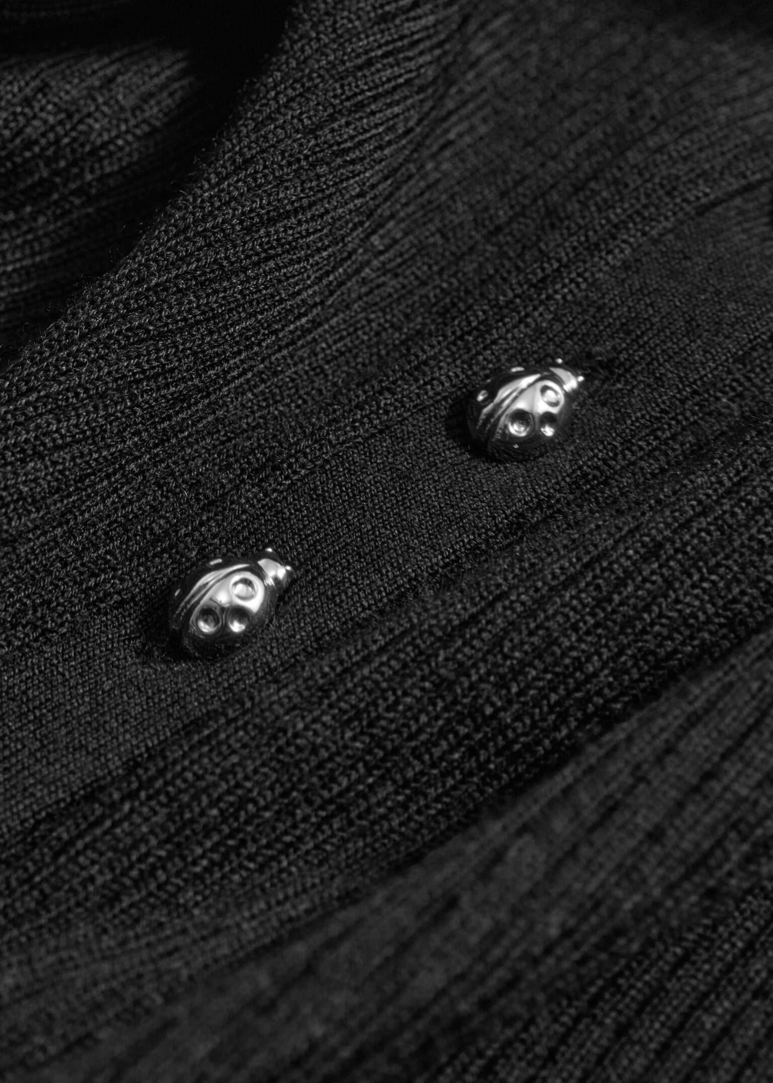 Ladybug Cardigan - שחור - 2