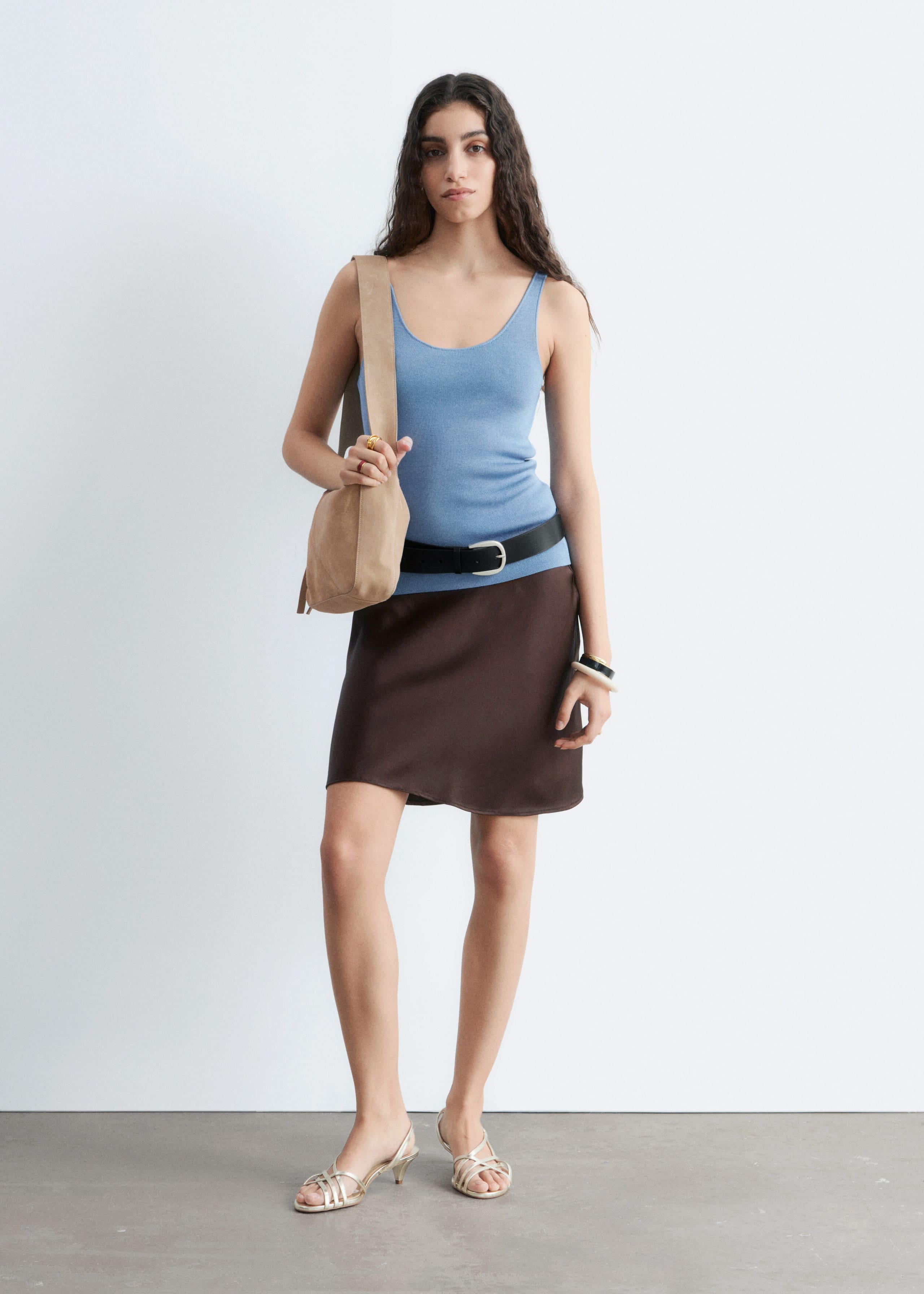 Image of Knitted Scoop-Neck Tank Top