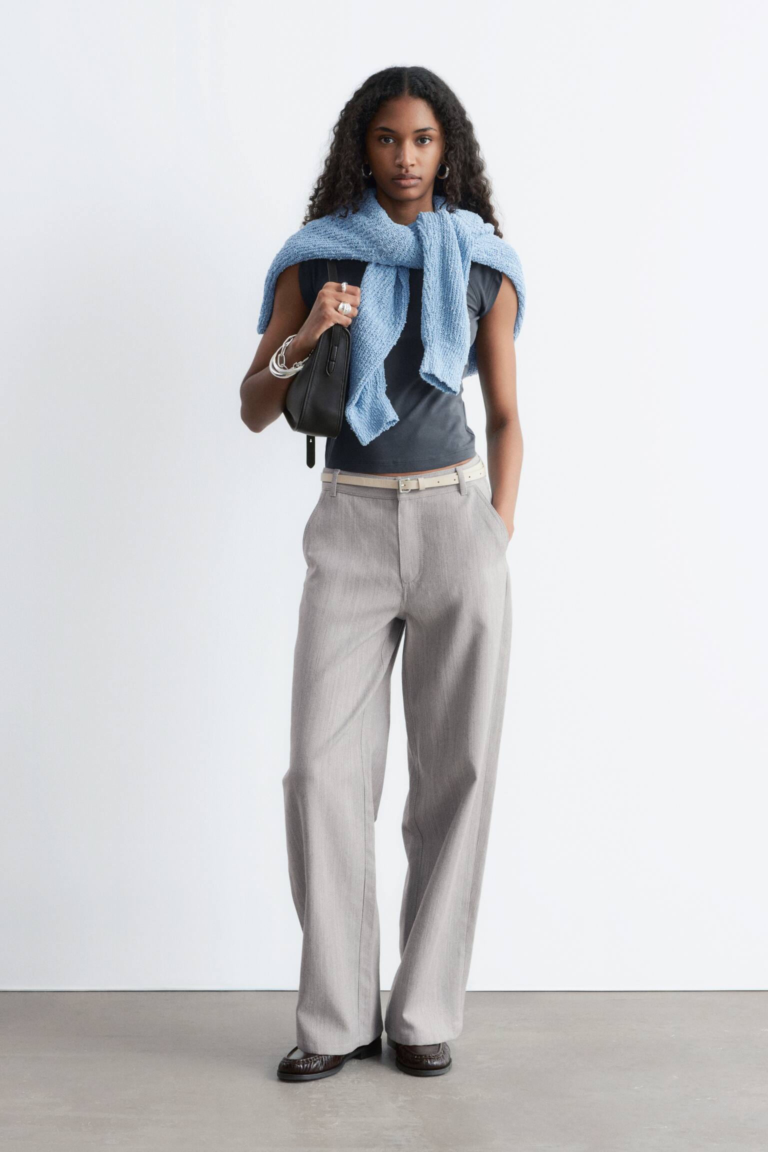 Wide-Leg Wool Trousers - 1