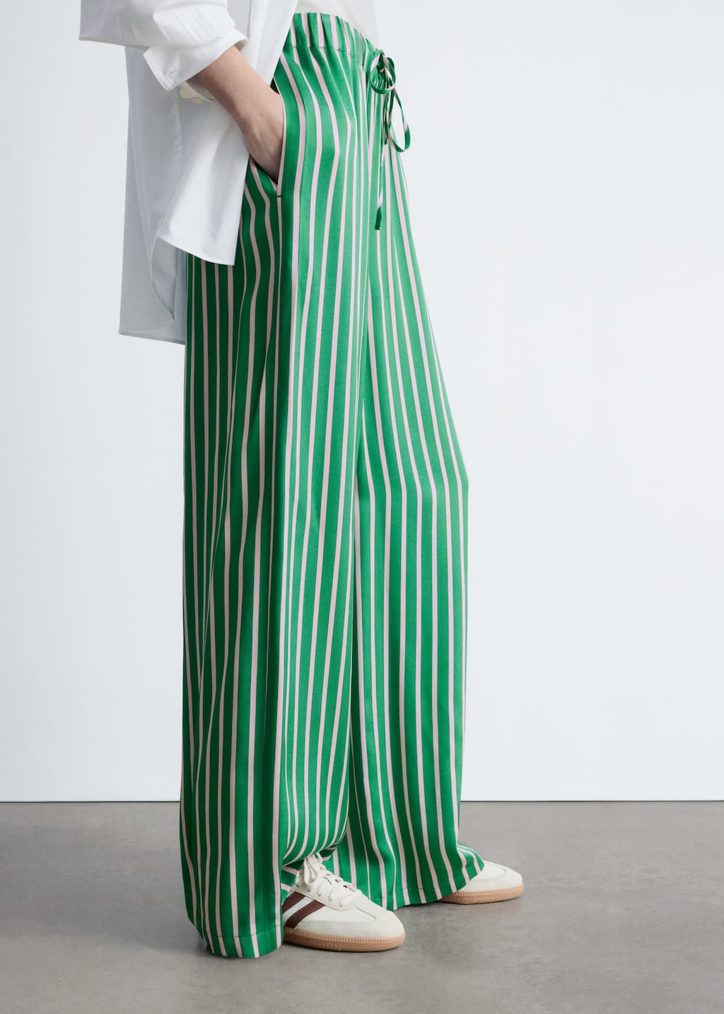 Image of Drawstring Satin Trousers