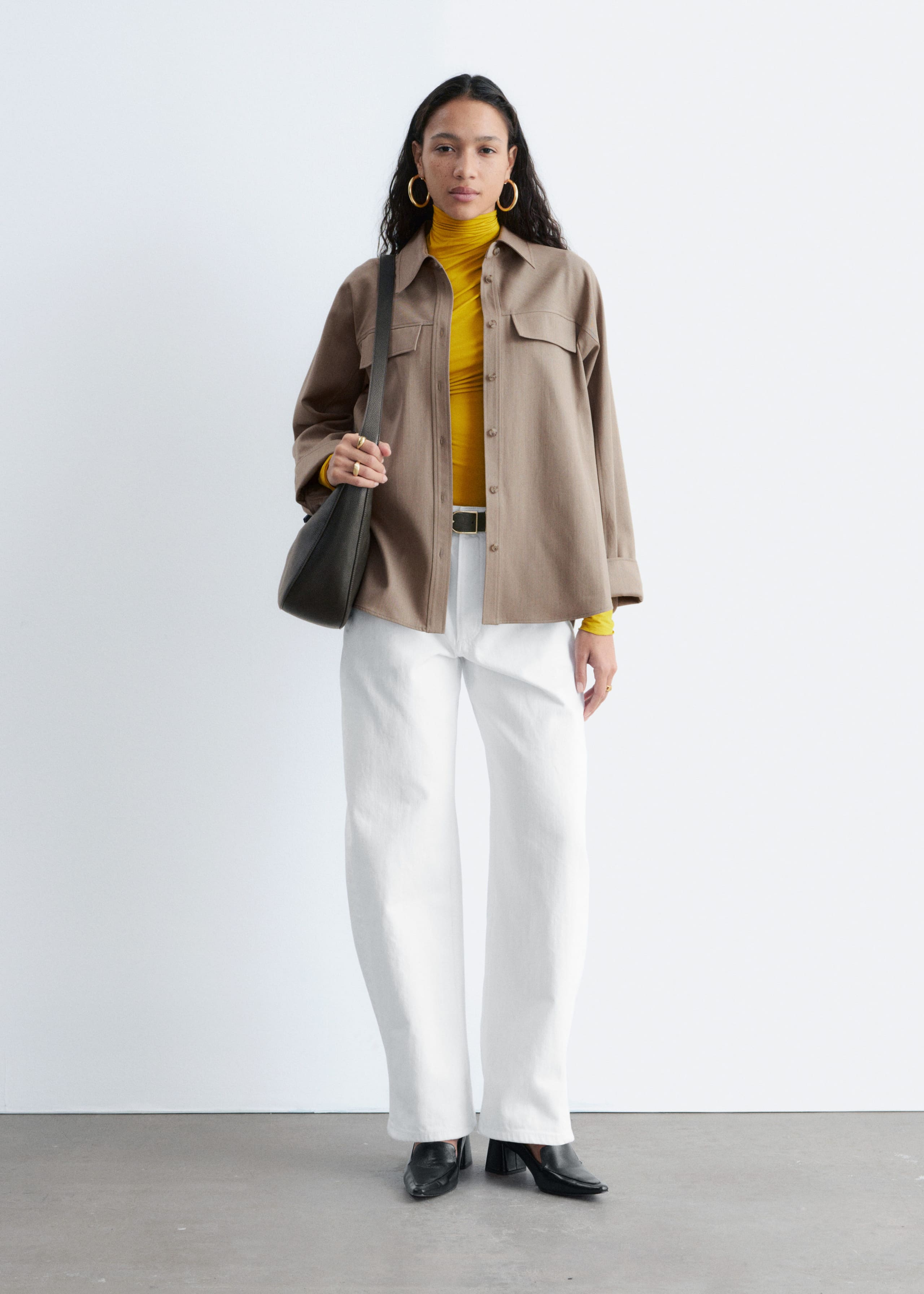 Image of Structured wool-cotton shirt