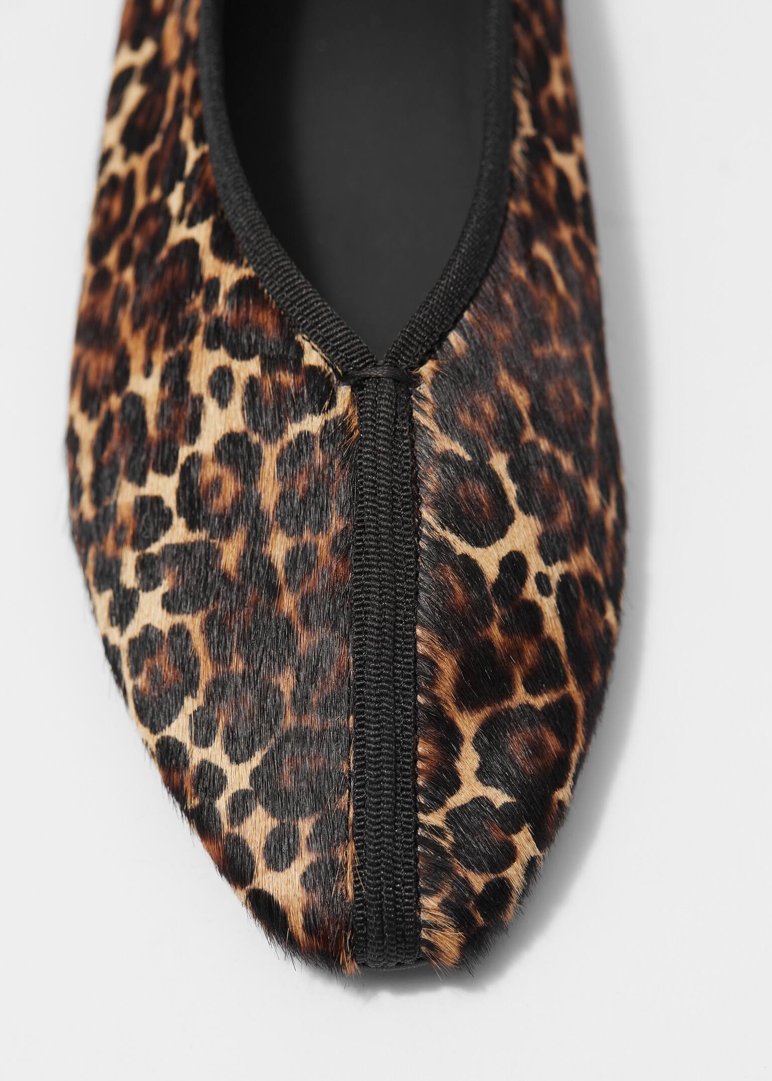 Almond-Toe Ballerina Flats - Leopard/Black - 5