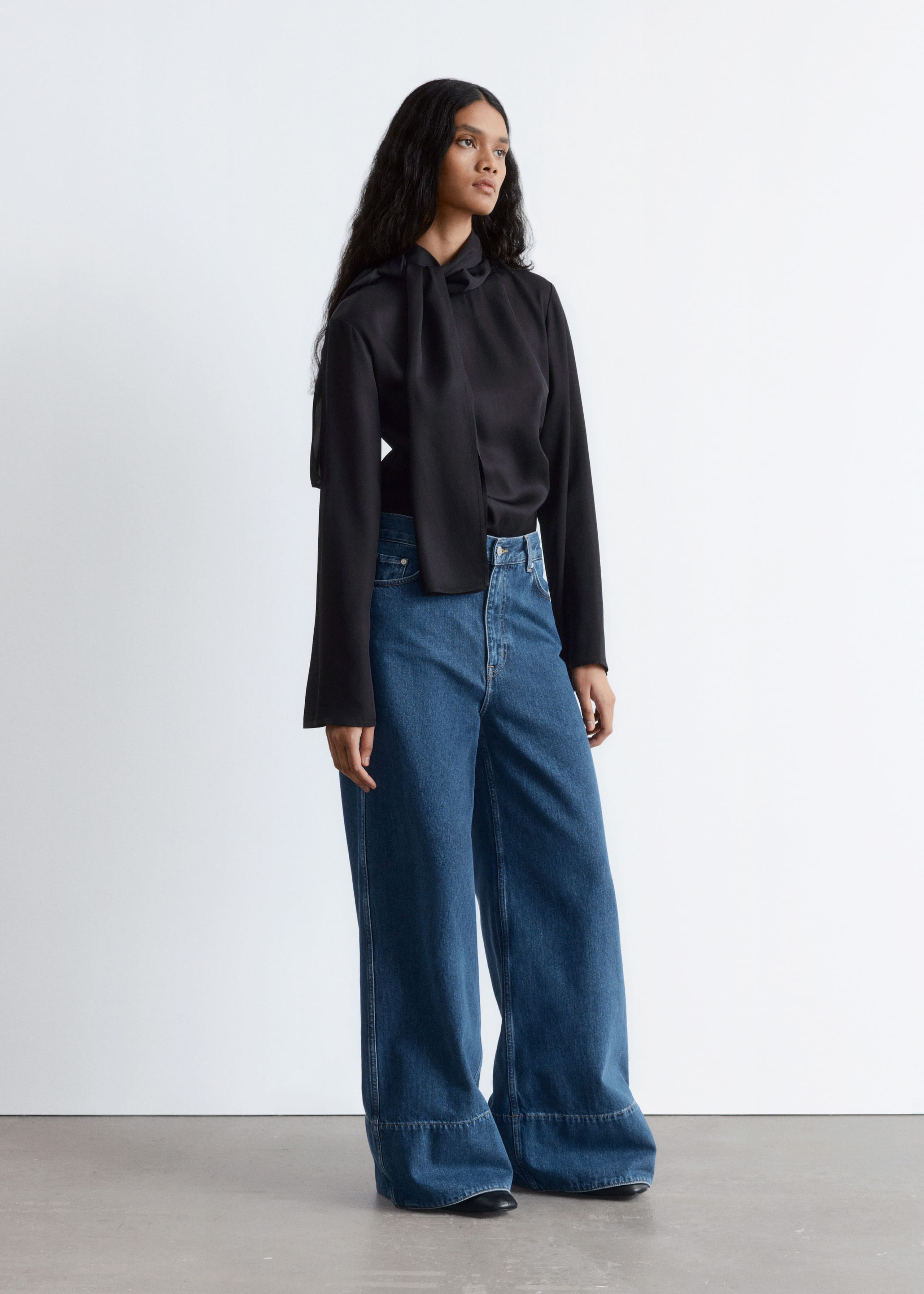Image of Long Wide-Leg Jeans