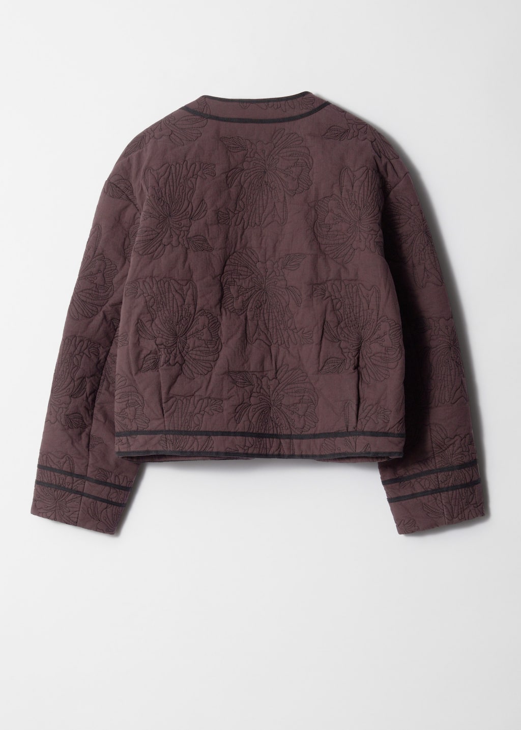 Image of Floral Pattern Quilted Jacket