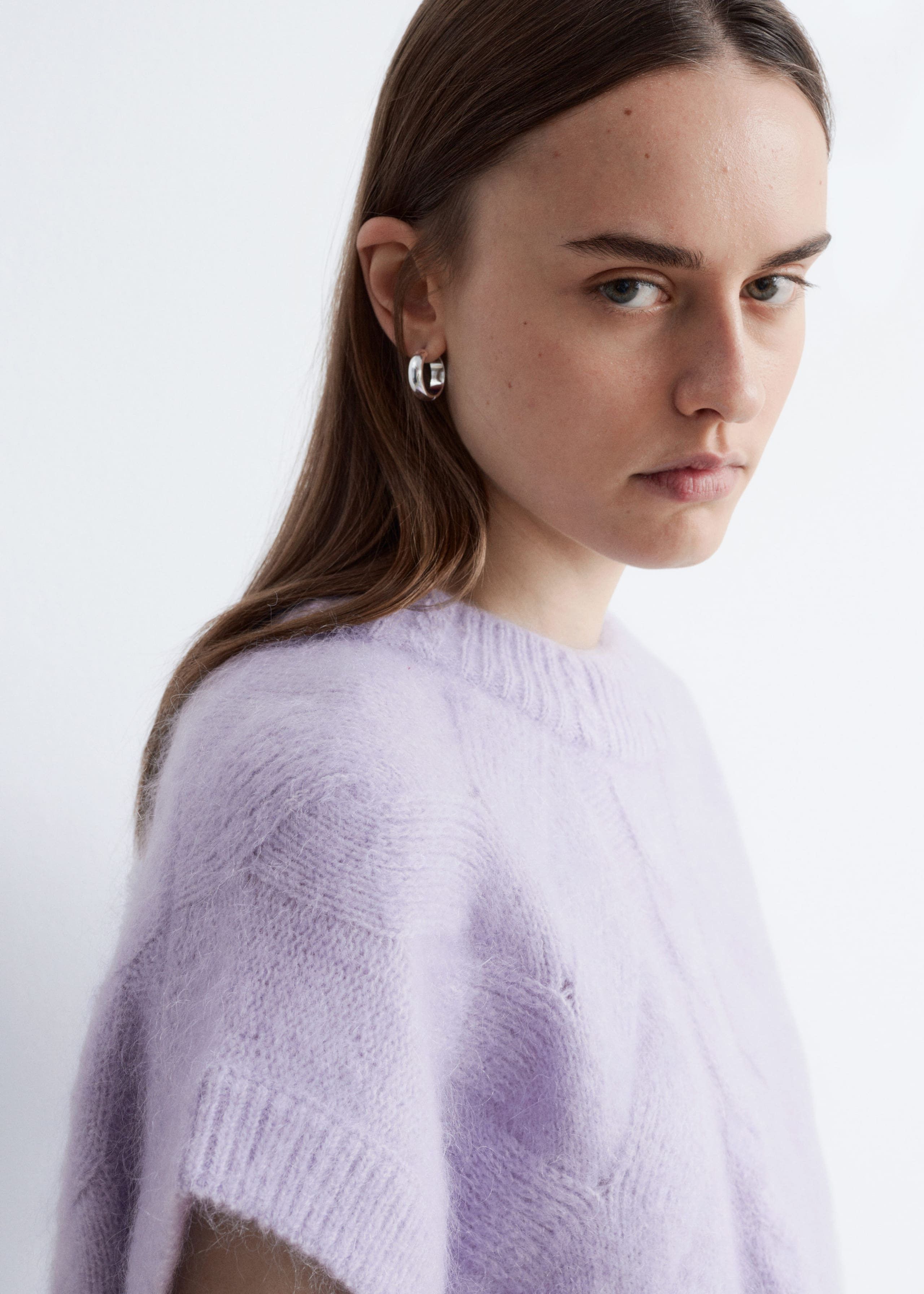Cable-Knit Mohair-Blend Vest - Pastel Purple - Lookbook