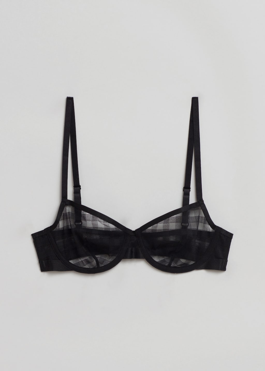 SheerCheckeredUnderwireBra - Beige - Natura morta