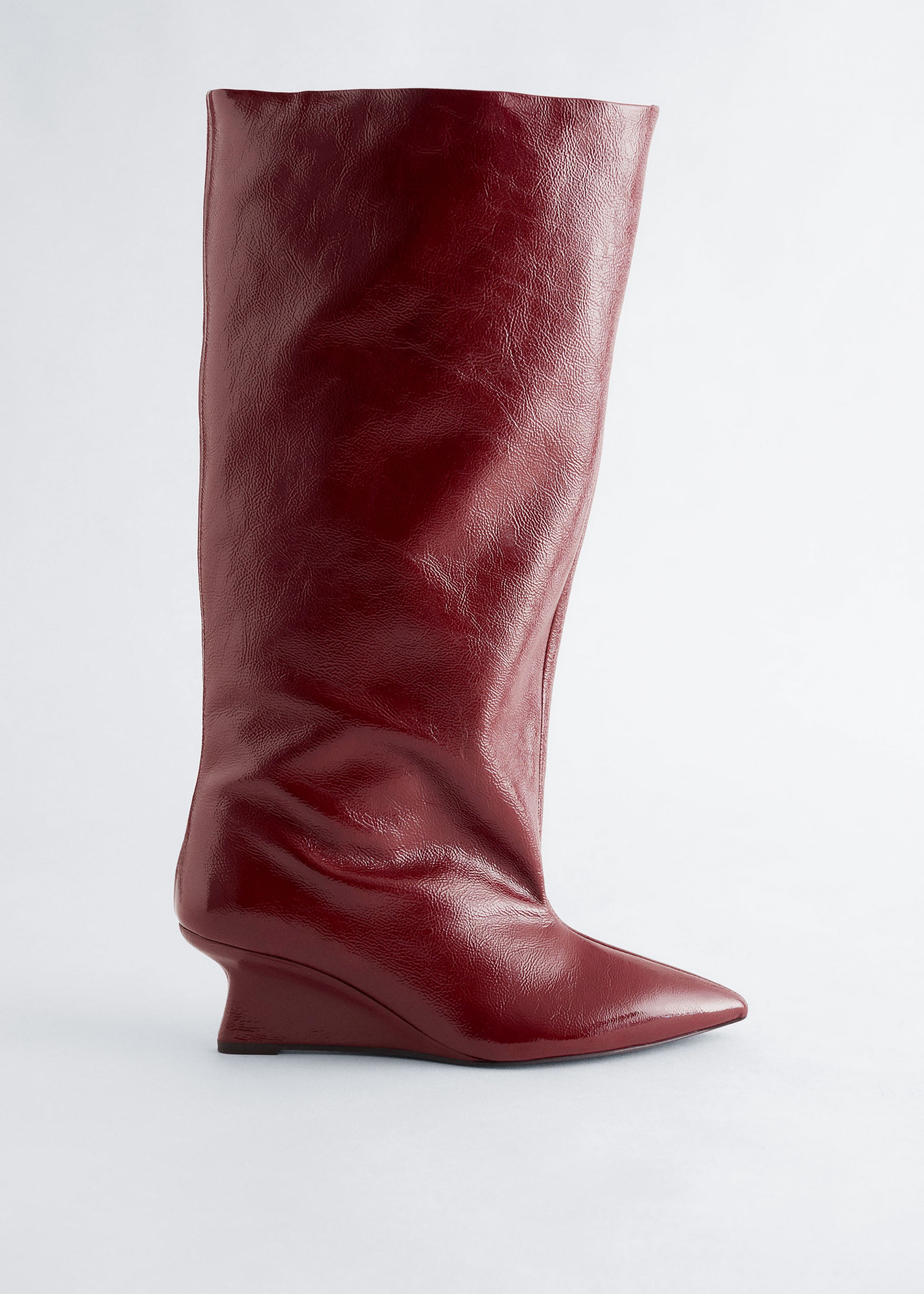 Image of Wedge-Heel Knee-High Boots