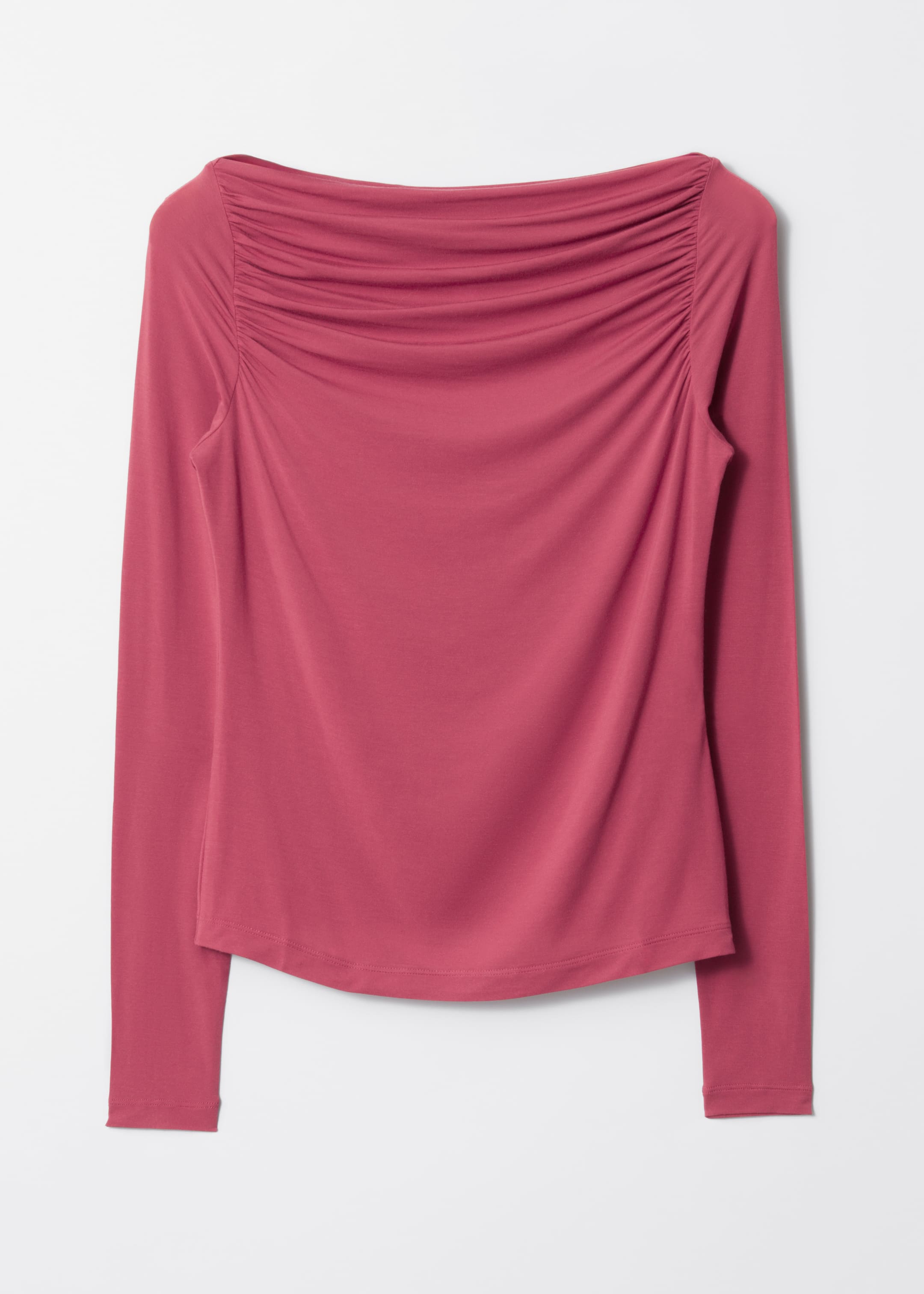 Grösseres Bild ansehen: Drapiertes Oberteil mit U-Boot-Ausschnitt - Rot - DAMEN | H&M CH 1