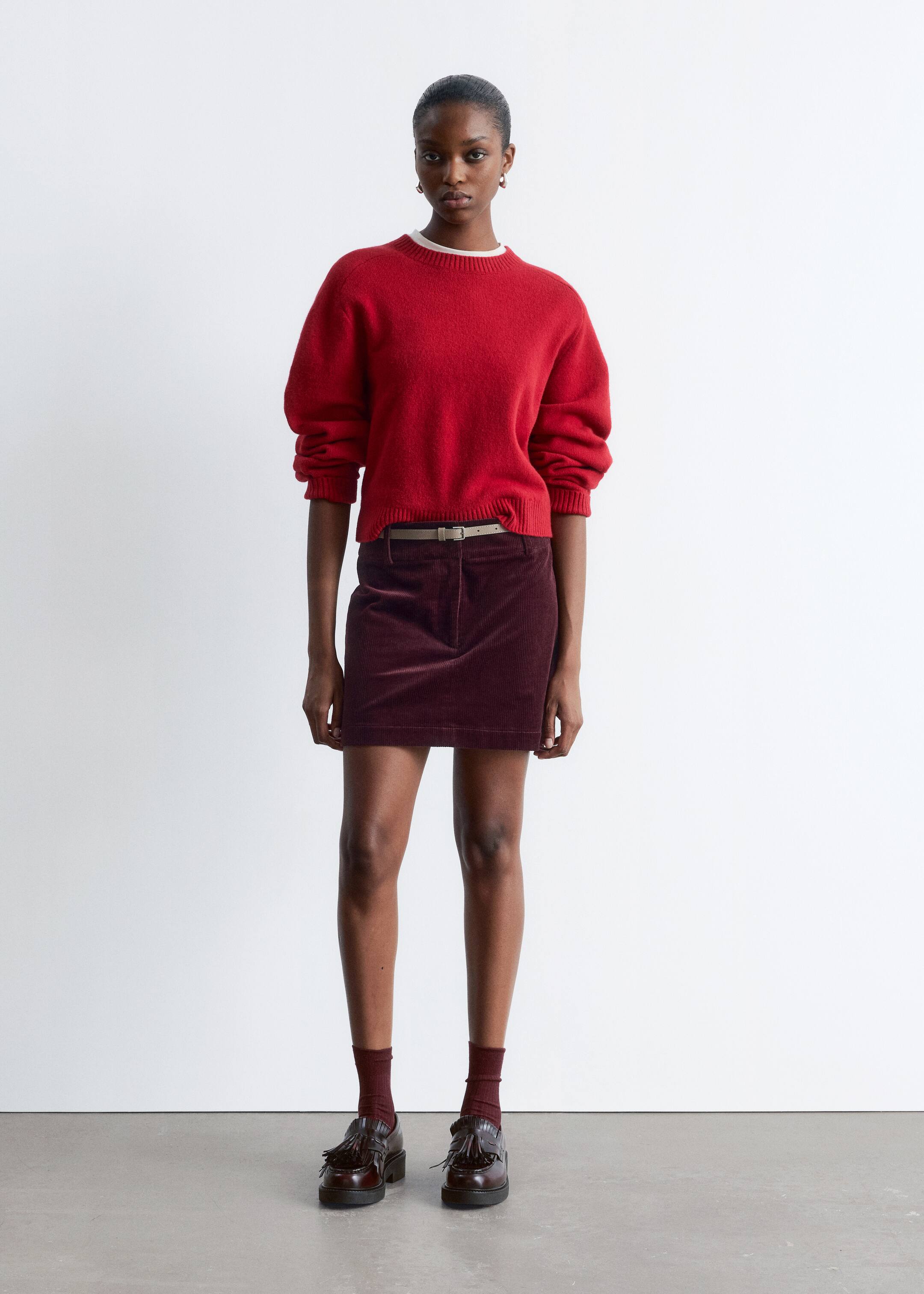 Zobacz większy obraz: Dzianinowy sweter - Ciemnoczerwony - ONA | H&M PL 3