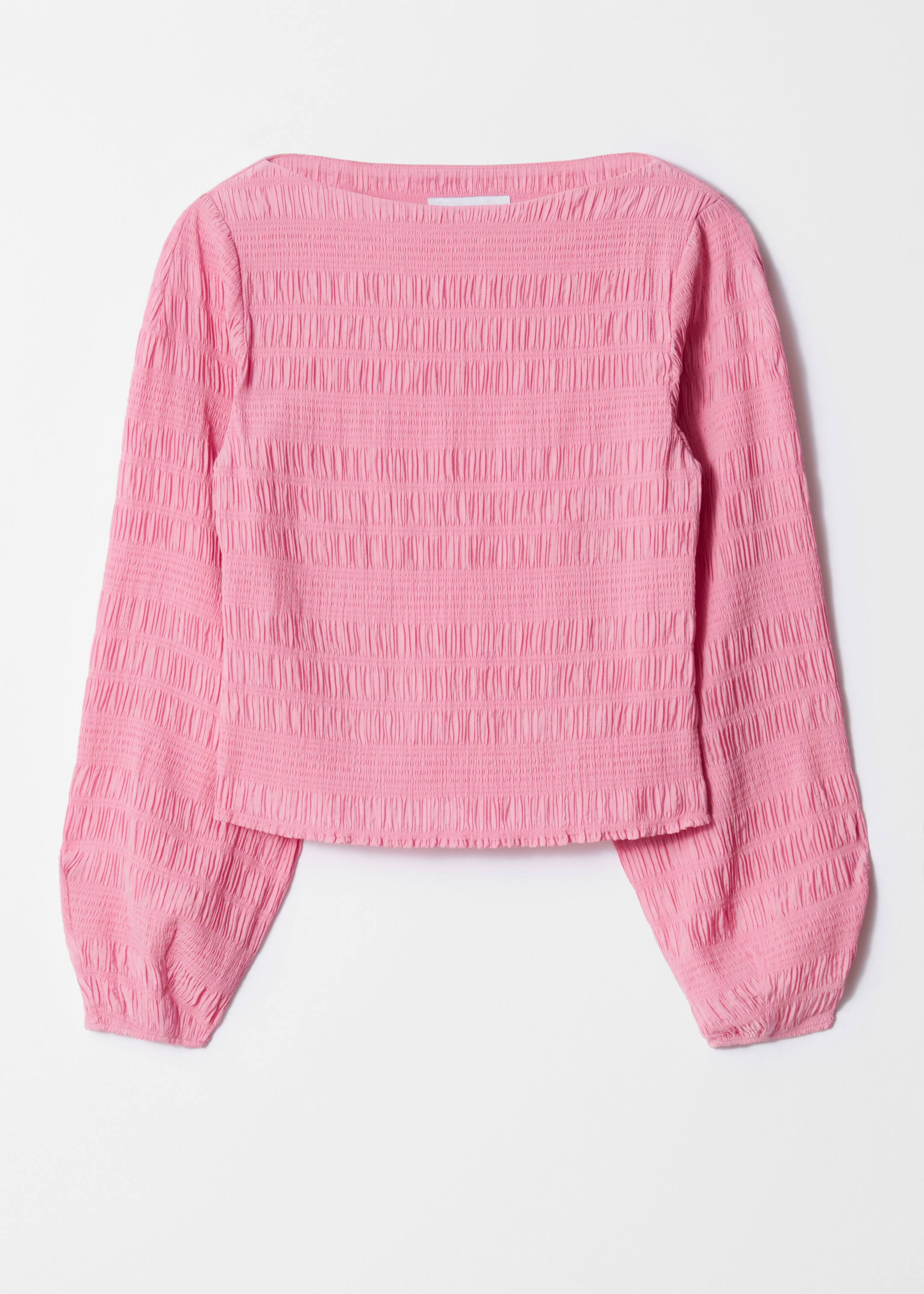 Grotere afbeelding bekijken: Smocked Boat-Neck Top - Pink - DAMES | H&M BE 5