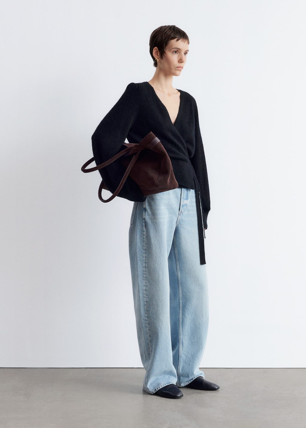 Image of Mohair-Blend Knitted Wrap Cardigan