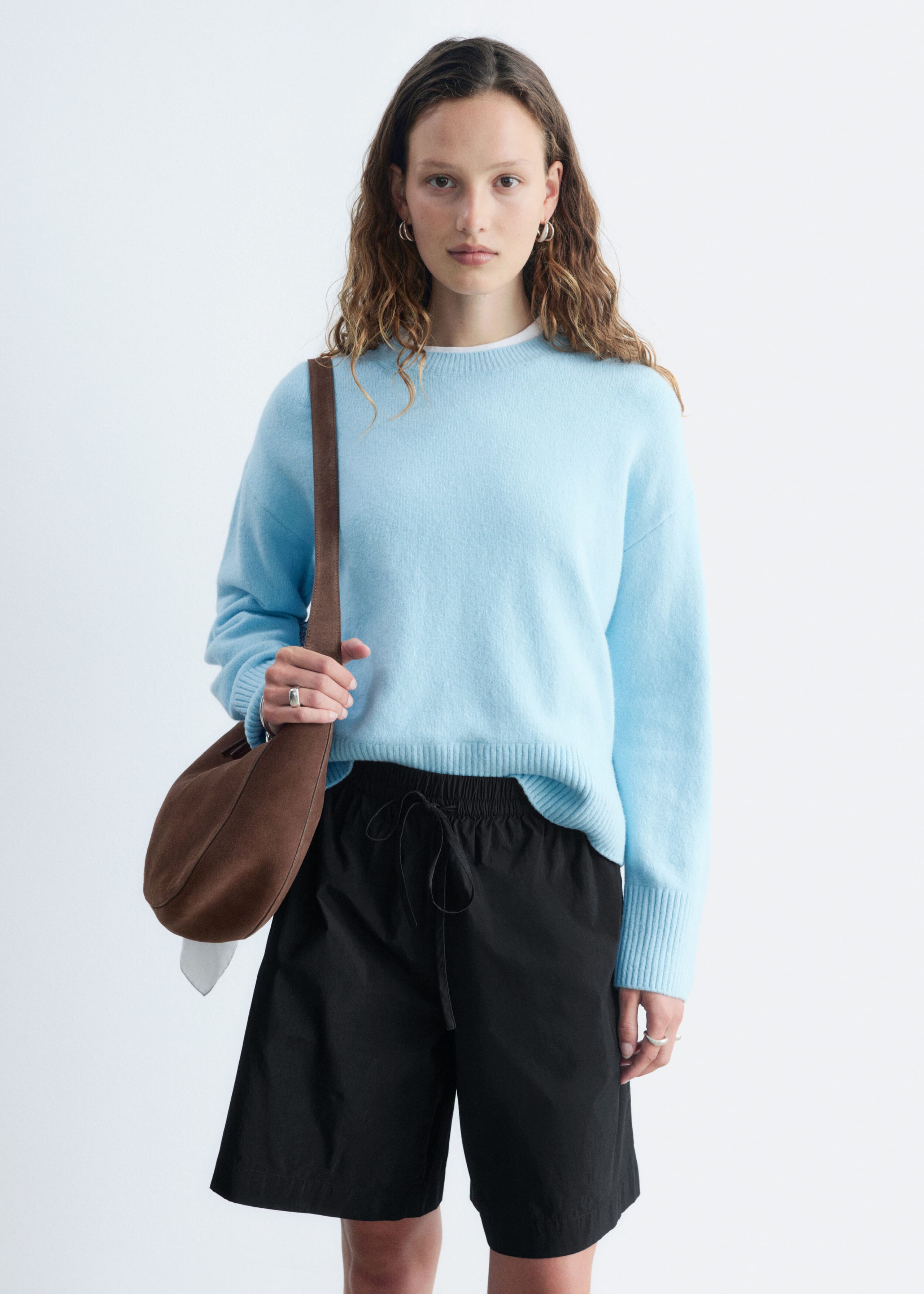 Relaxed Fit Knitted Sweater - Black - Lookbook
