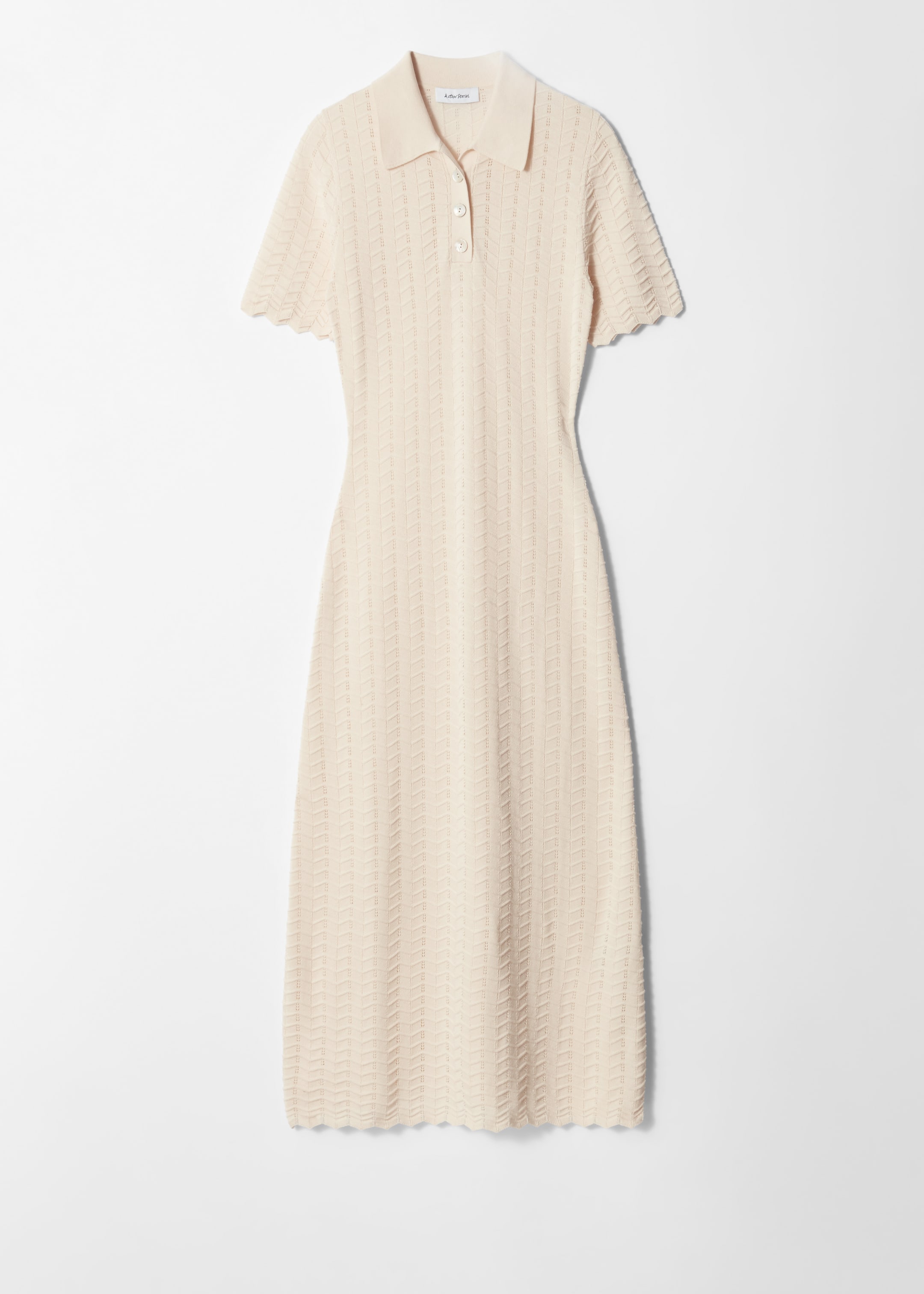 Visualizza immagine più grande: Abito midi in maglia pointelle - Crema - DONNA | H&M IT 5