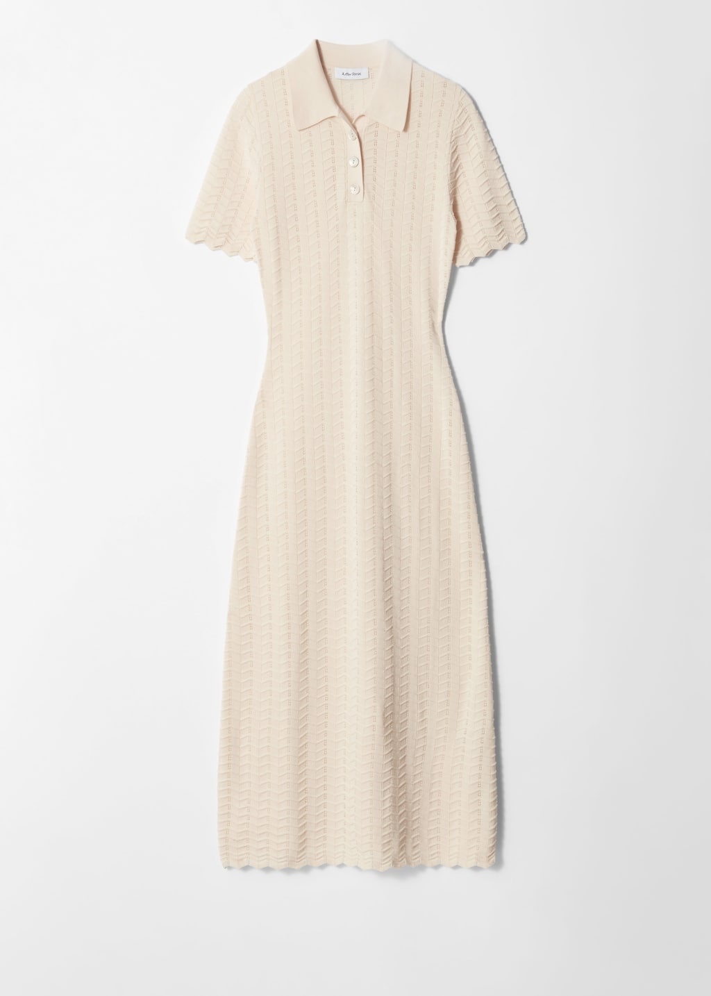 Image of Robe midi en maille pointelle