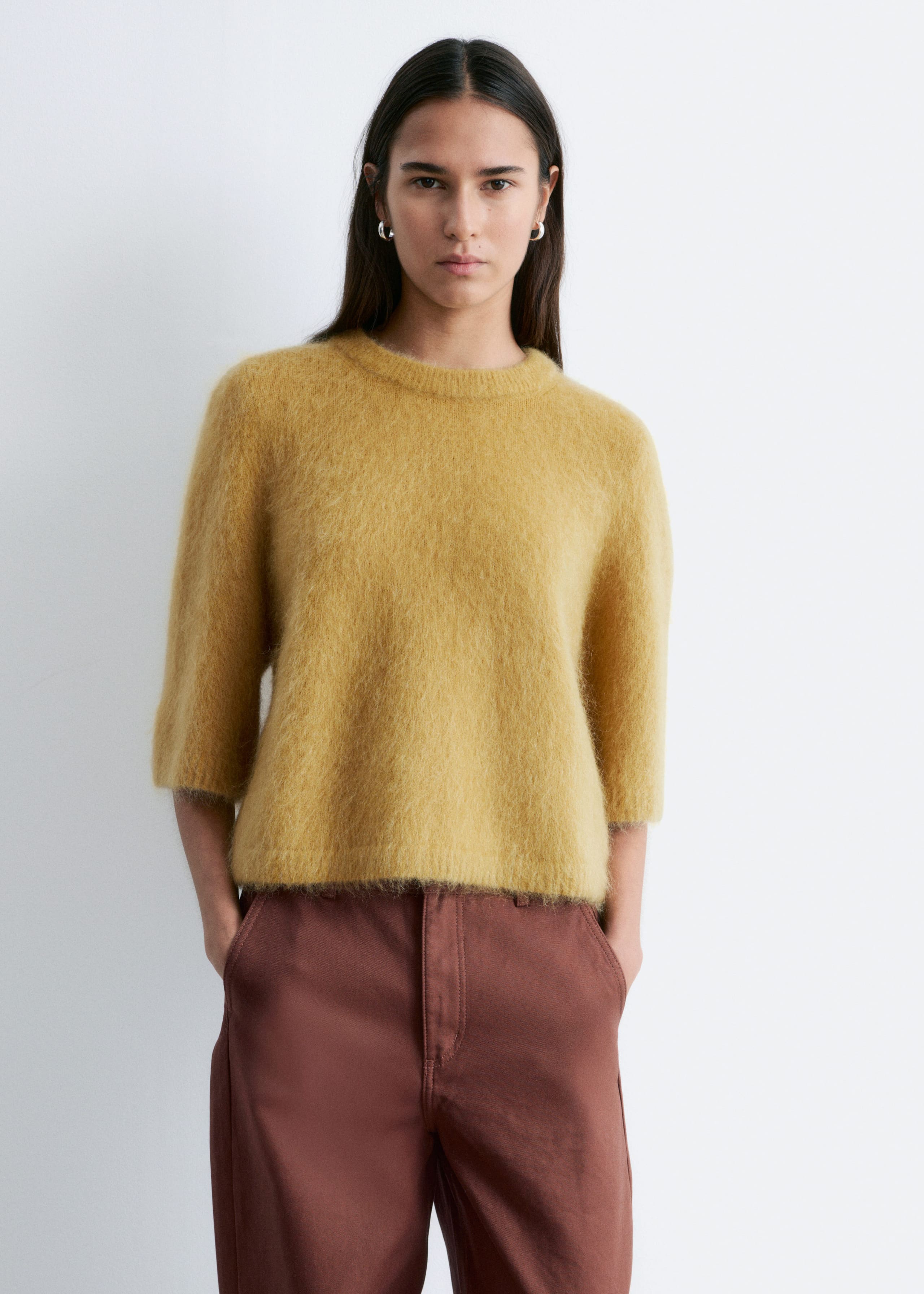 Image of Mohair-Blend Knitted T-shirt